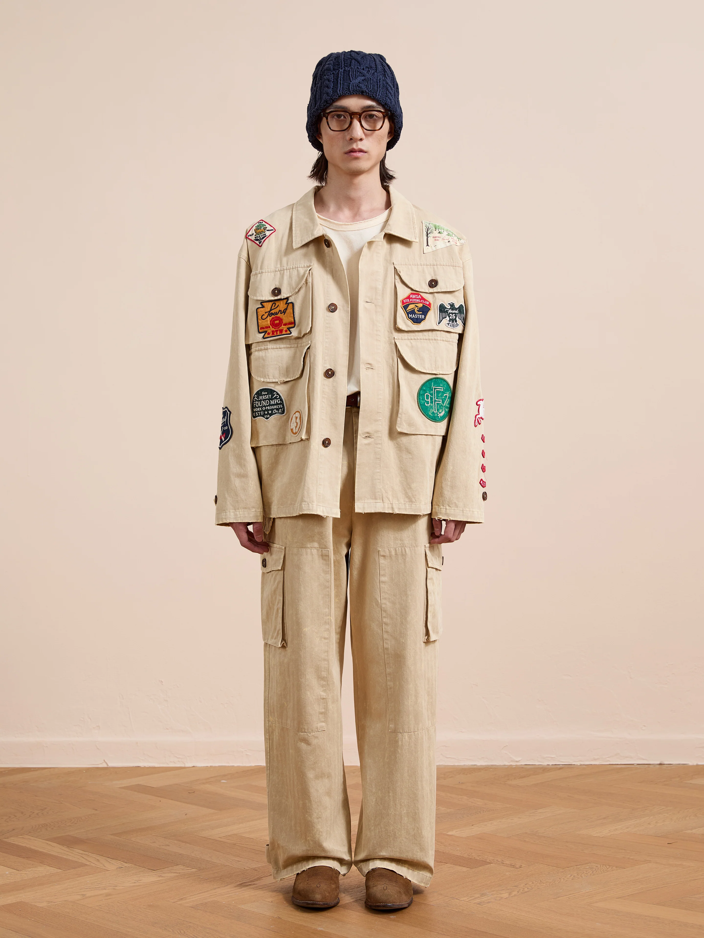 Herringbone Utility Patchwork Jacket - Image 9