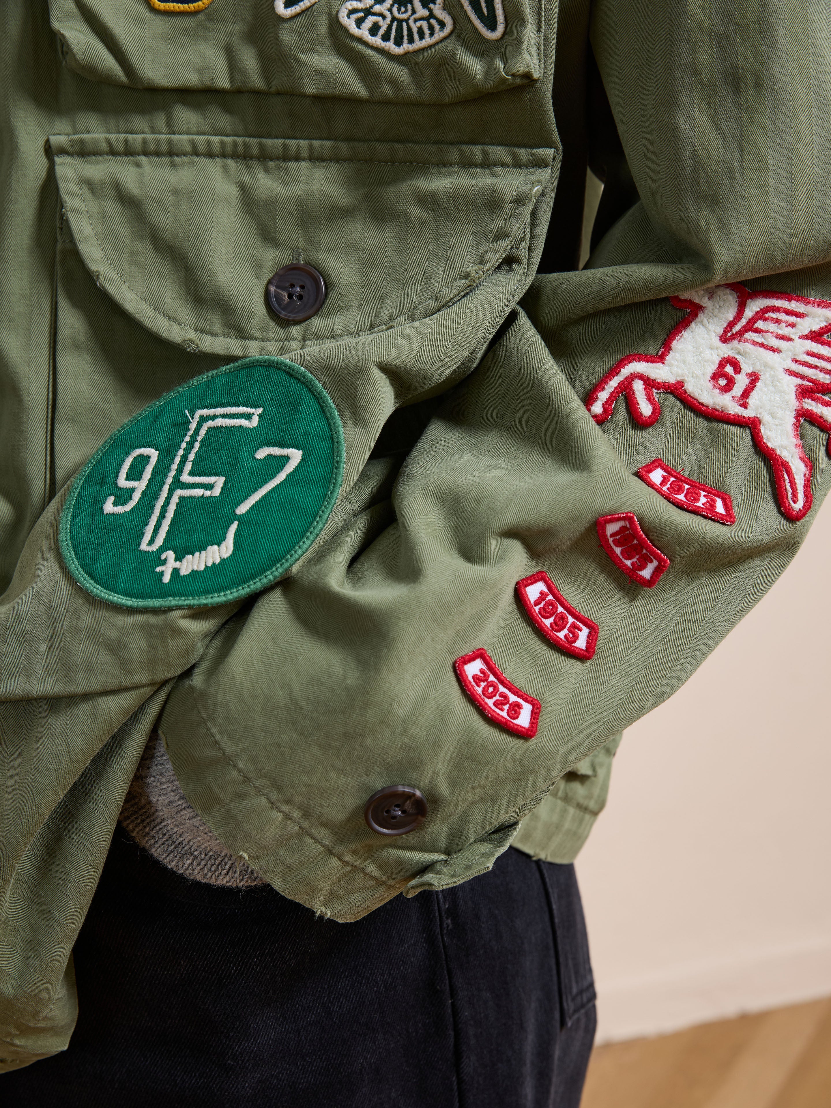 Herringbone Utility Patchwork Jacket - Image 11