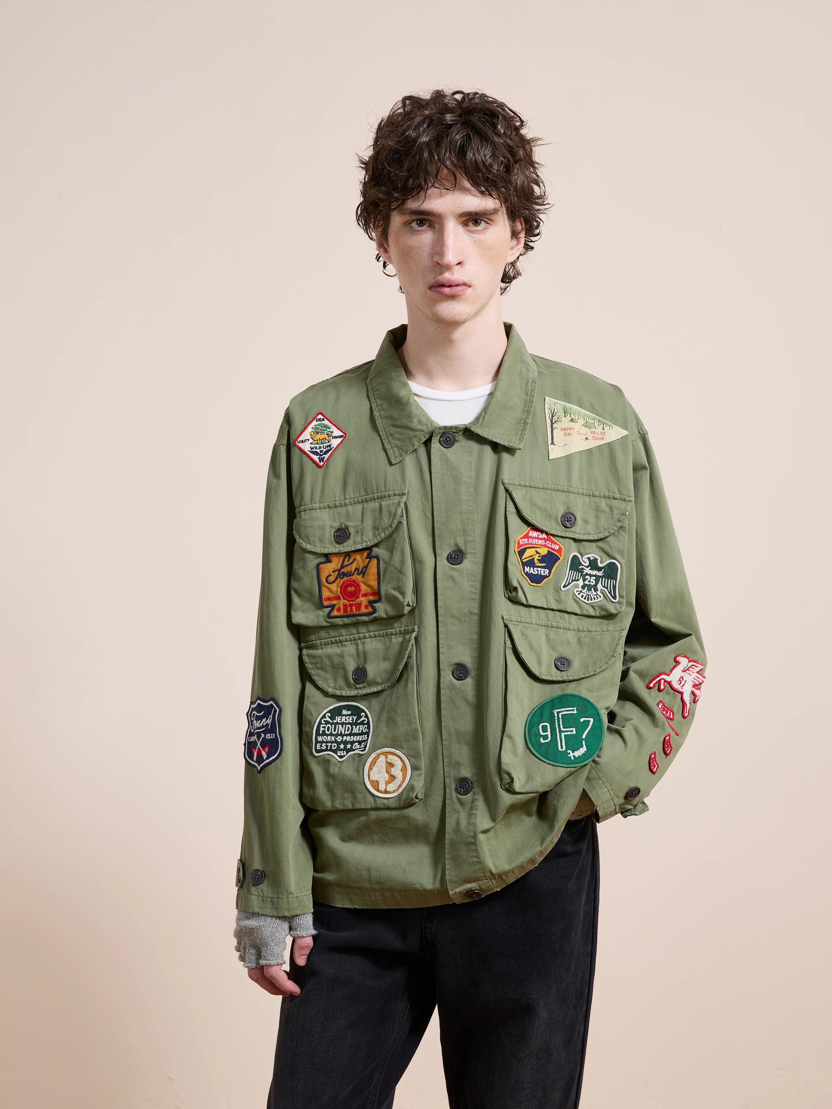 Herringbone Utility Patchwork Jacket - Image 12