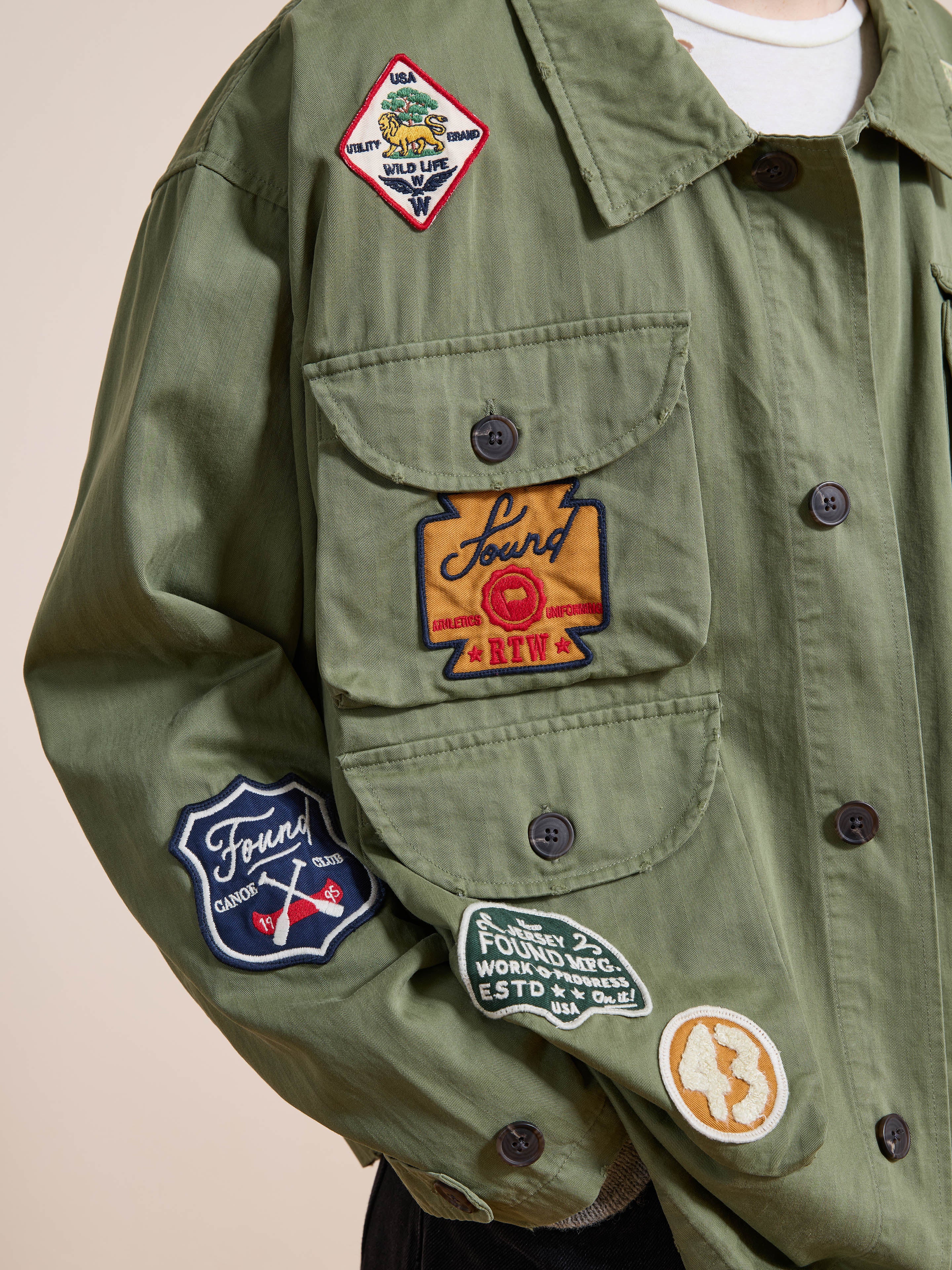 Herringbone Utility Patchwork Jacket - Image 13