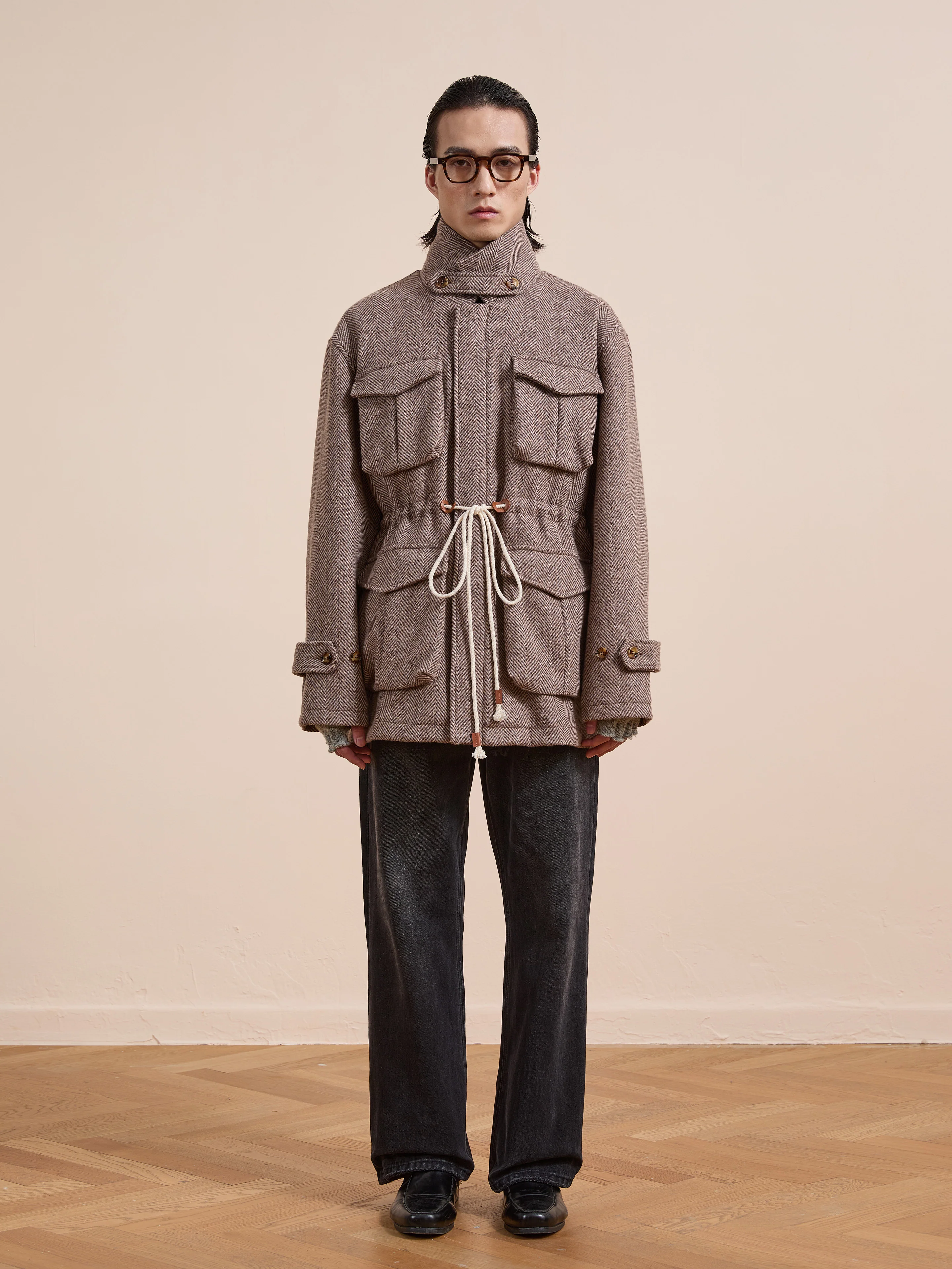 Herringbone Wool Barn Jacket - Image 10