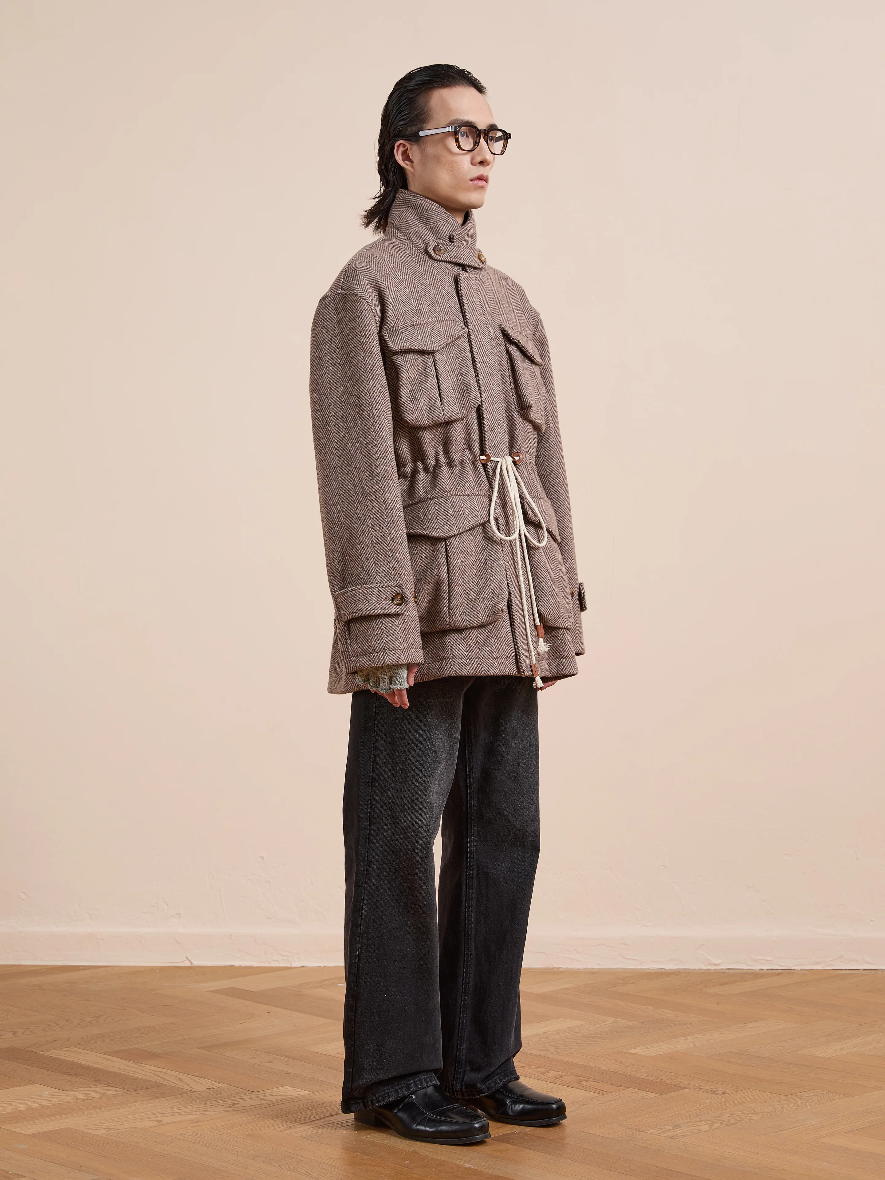 Herringbone Wool Barn Jacket - Image 11