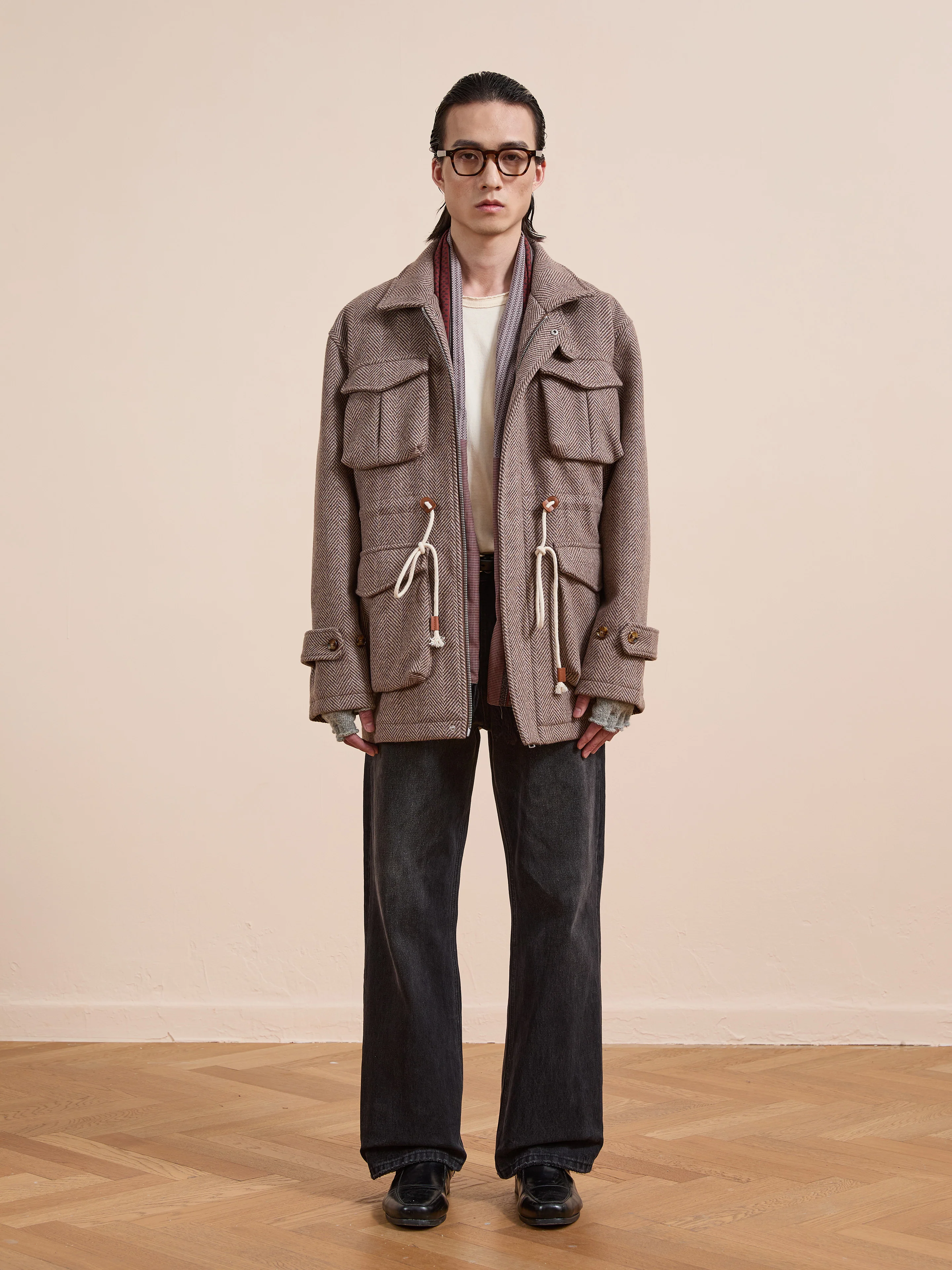 Herringbone Wool Barn Jacket - Image 6
