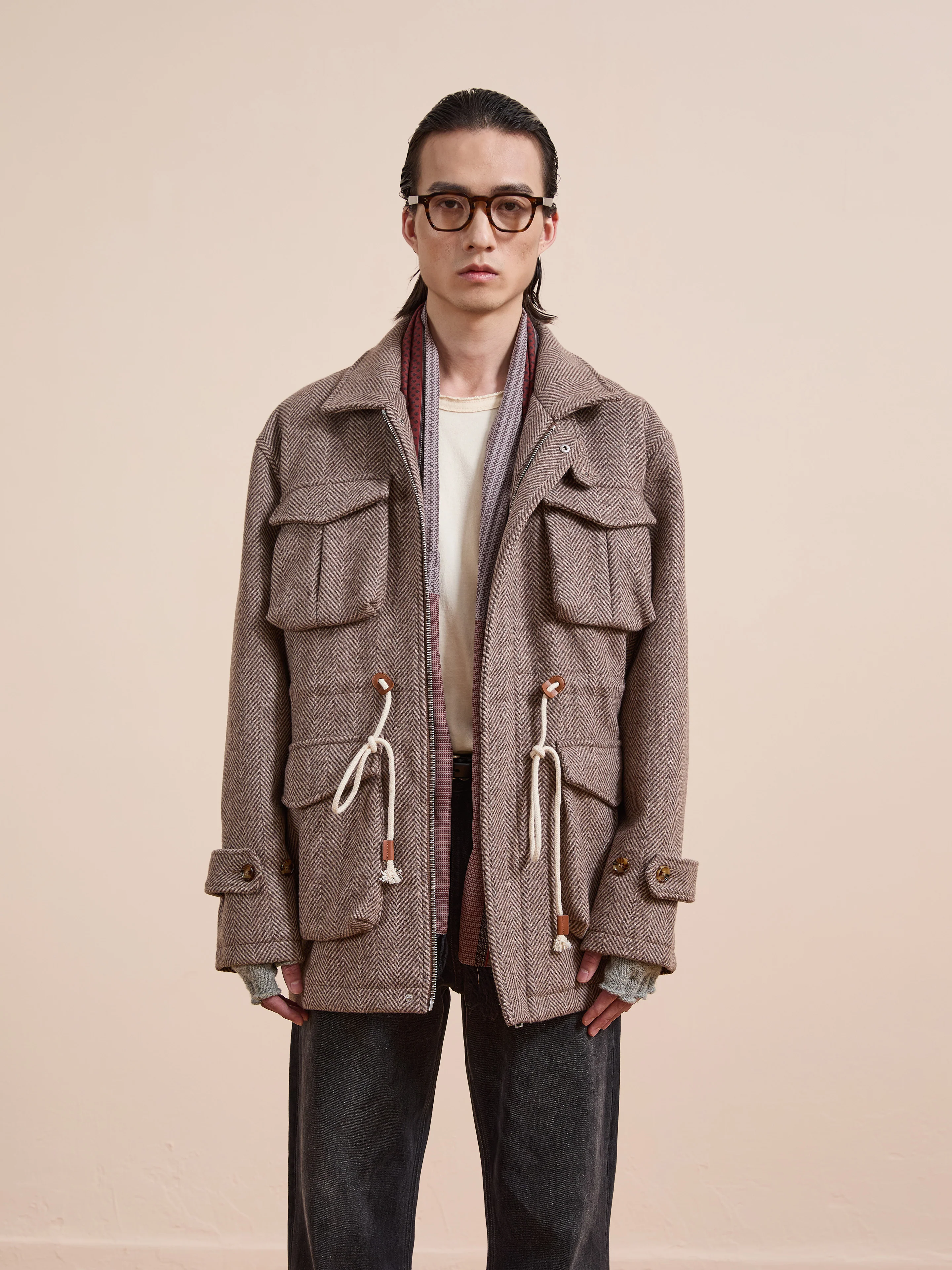 Herringbone Wool Barn Jacket - Image 7