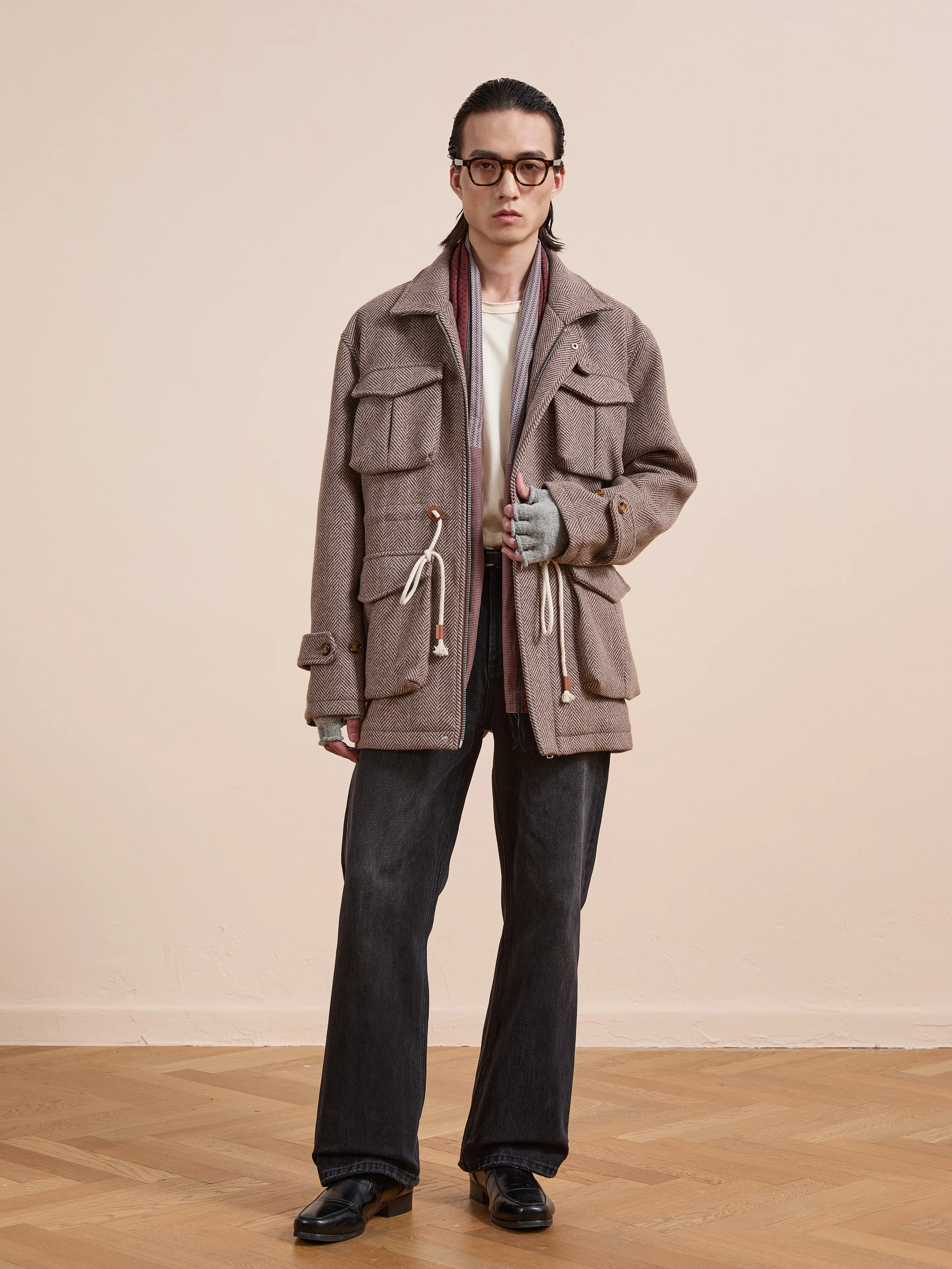 Herringbone Wool Barn Jacket - Image 8