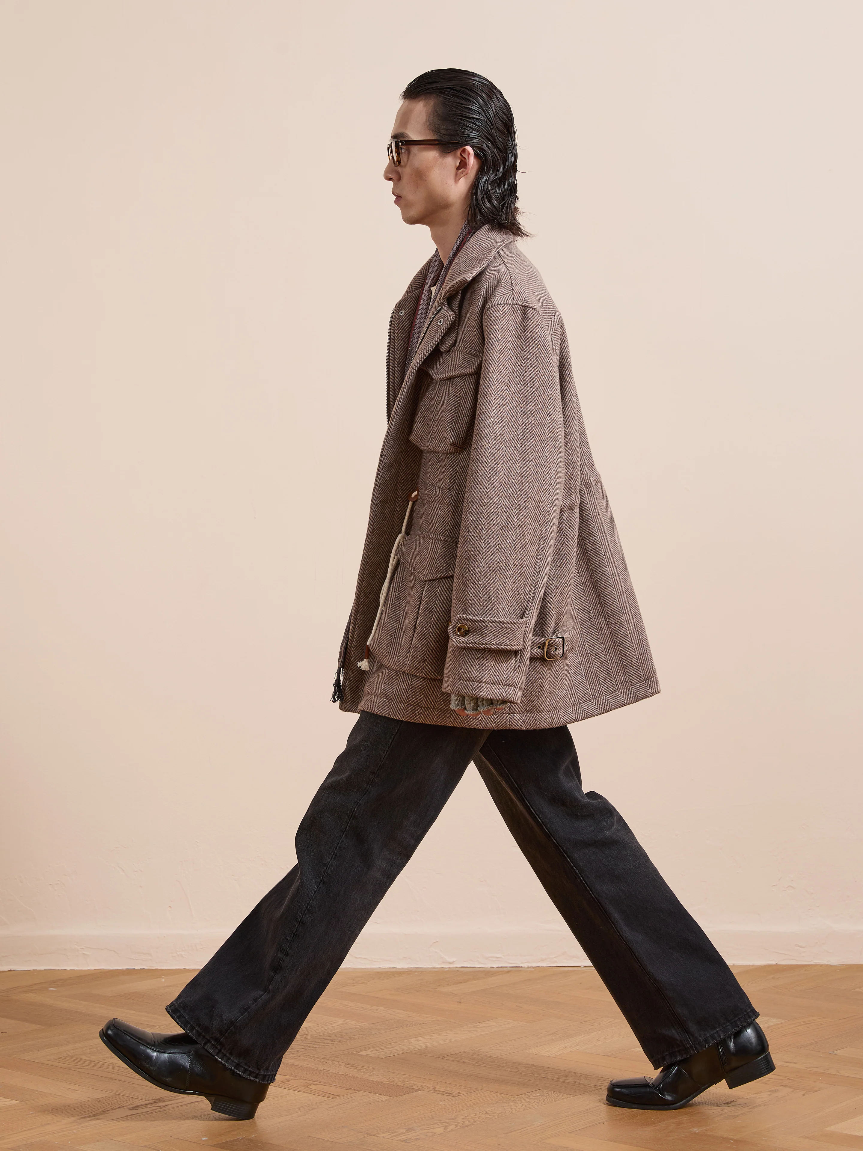 Herringbone Wool Barn Jacket - Image 9