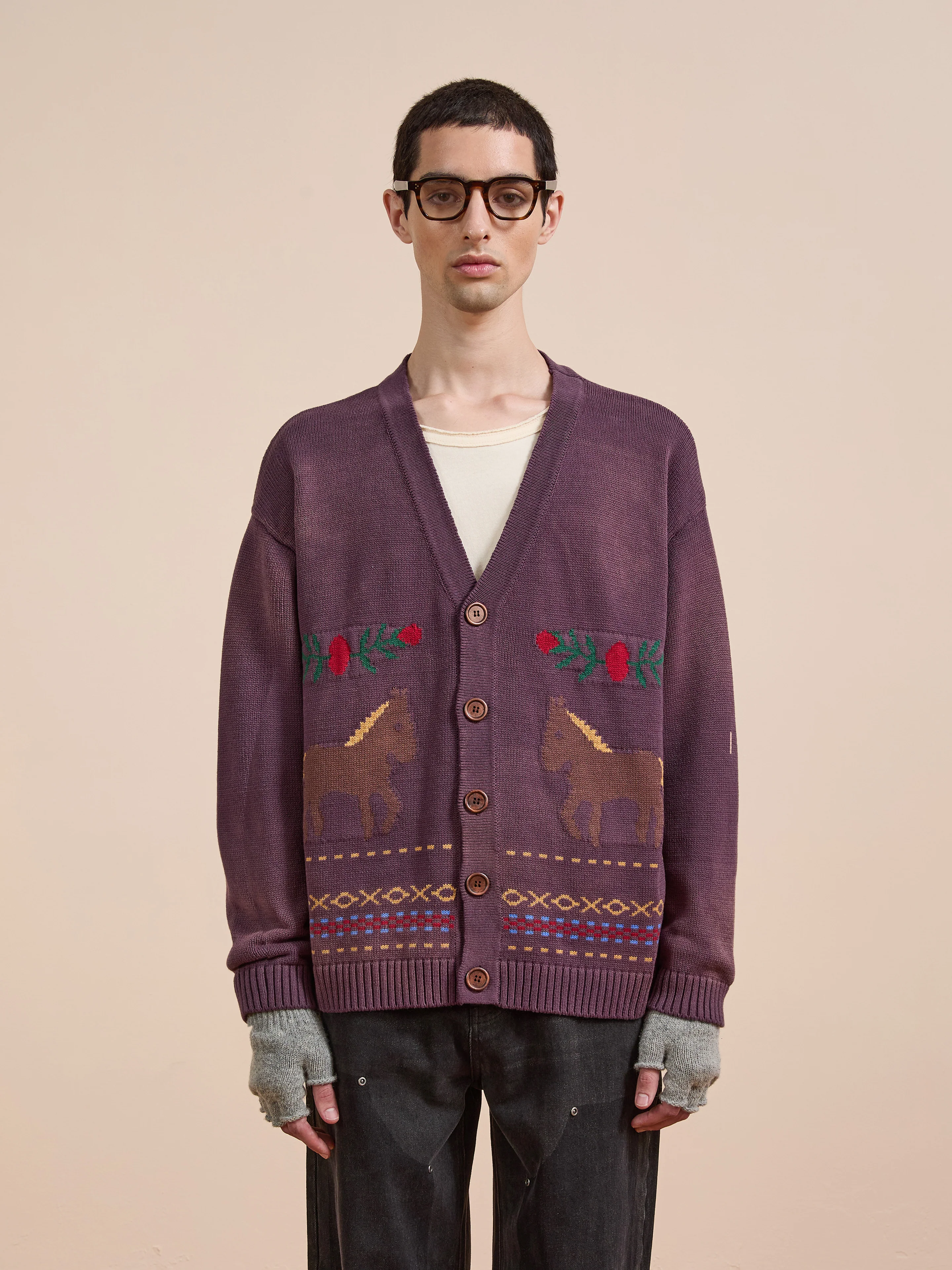 Horse Jacquard Cardigan