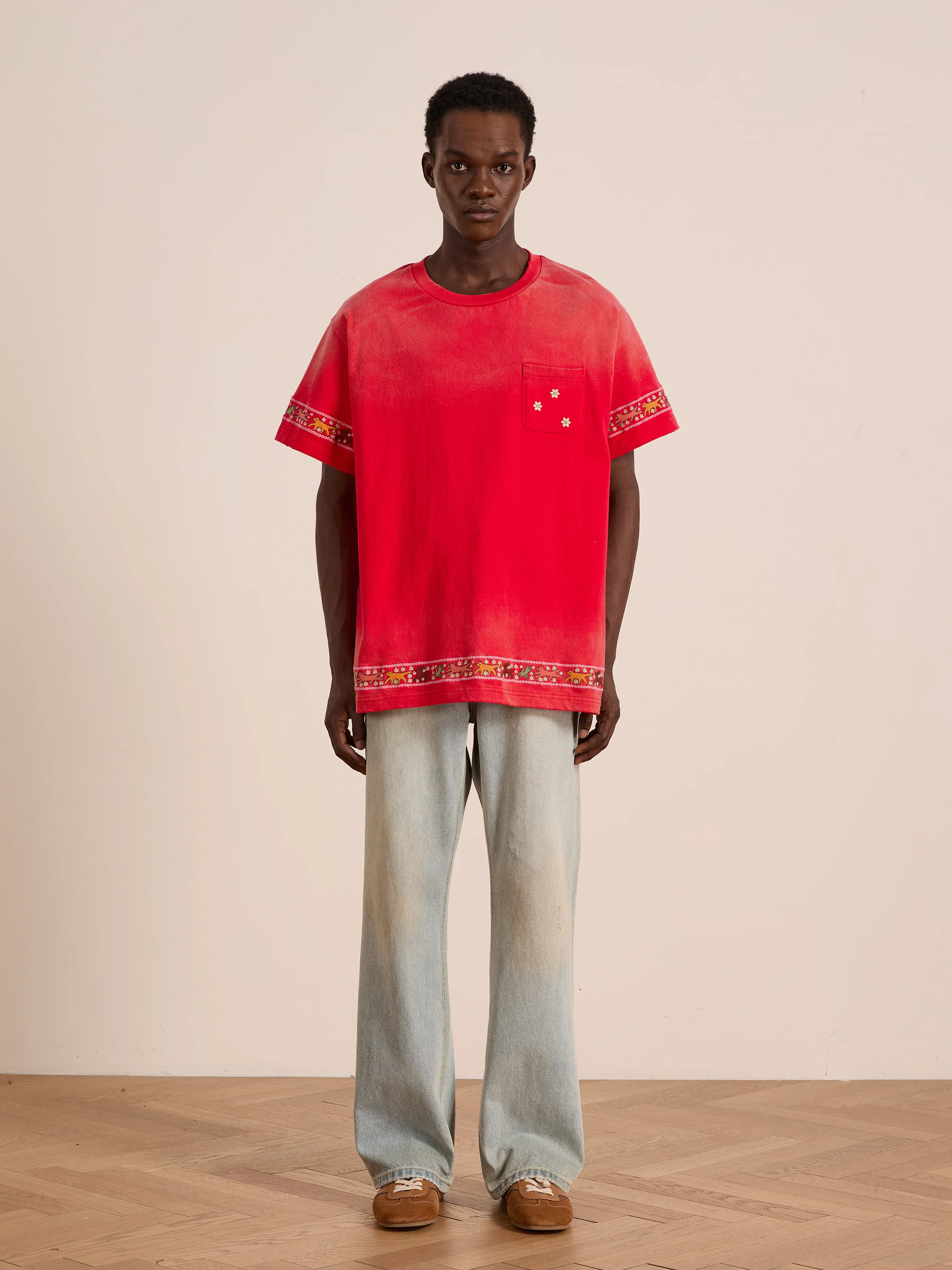 Horse Motif Embroidered Tee - Image 3