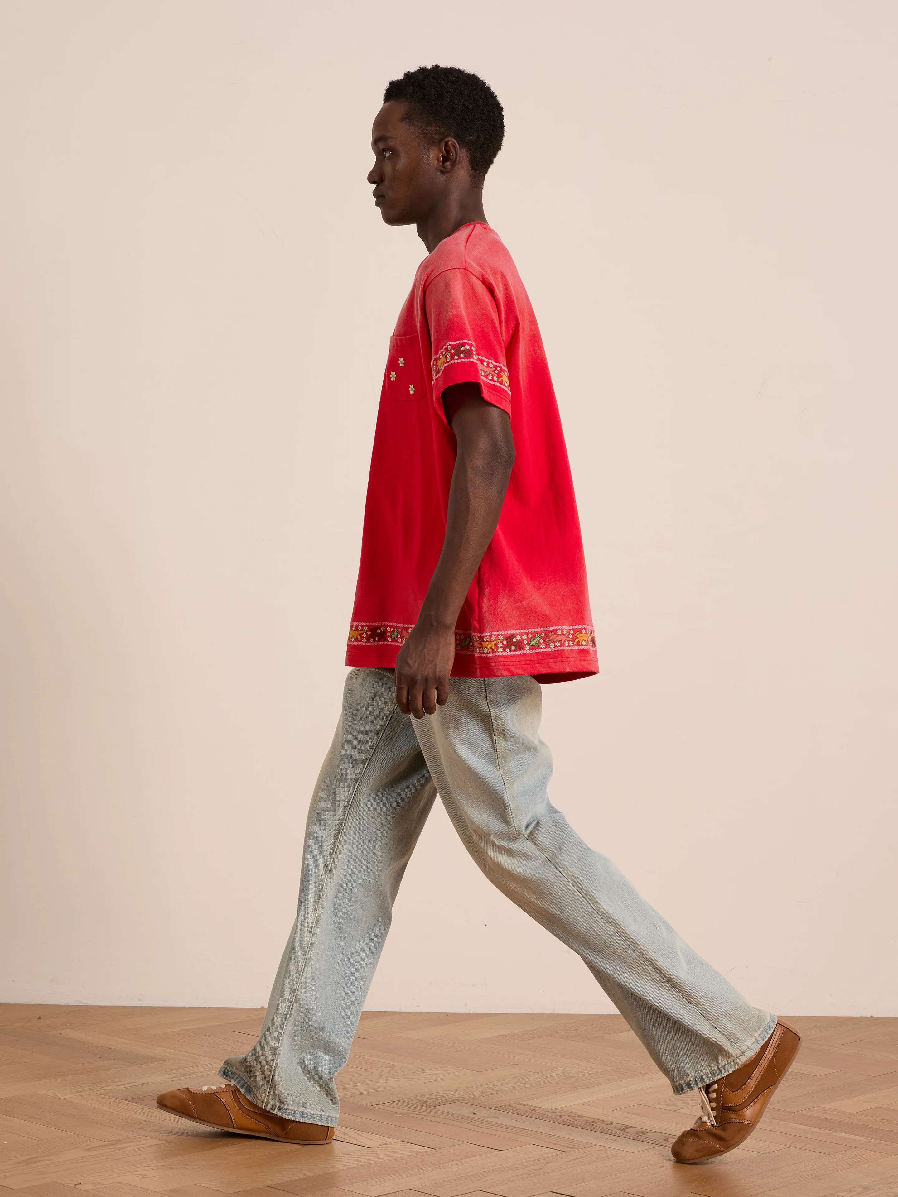 Horse Motif Embroidered Tee - Image 4