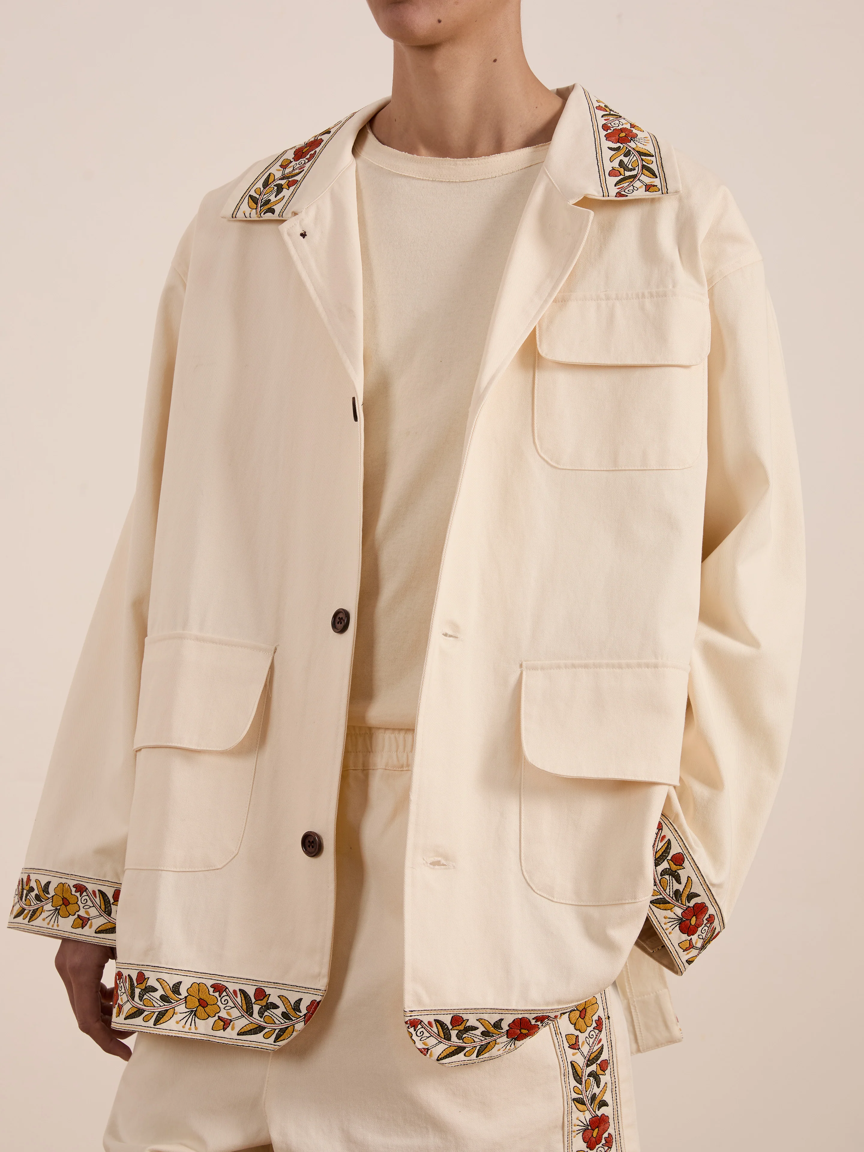 Kantha Floral Work Jacket - Image 2
