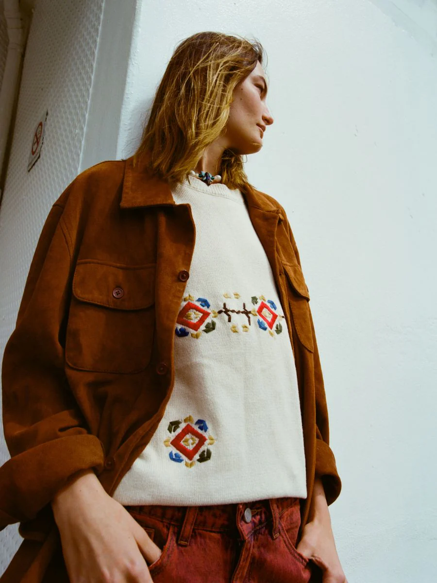 Knit Flower Petal Tee - Image 4