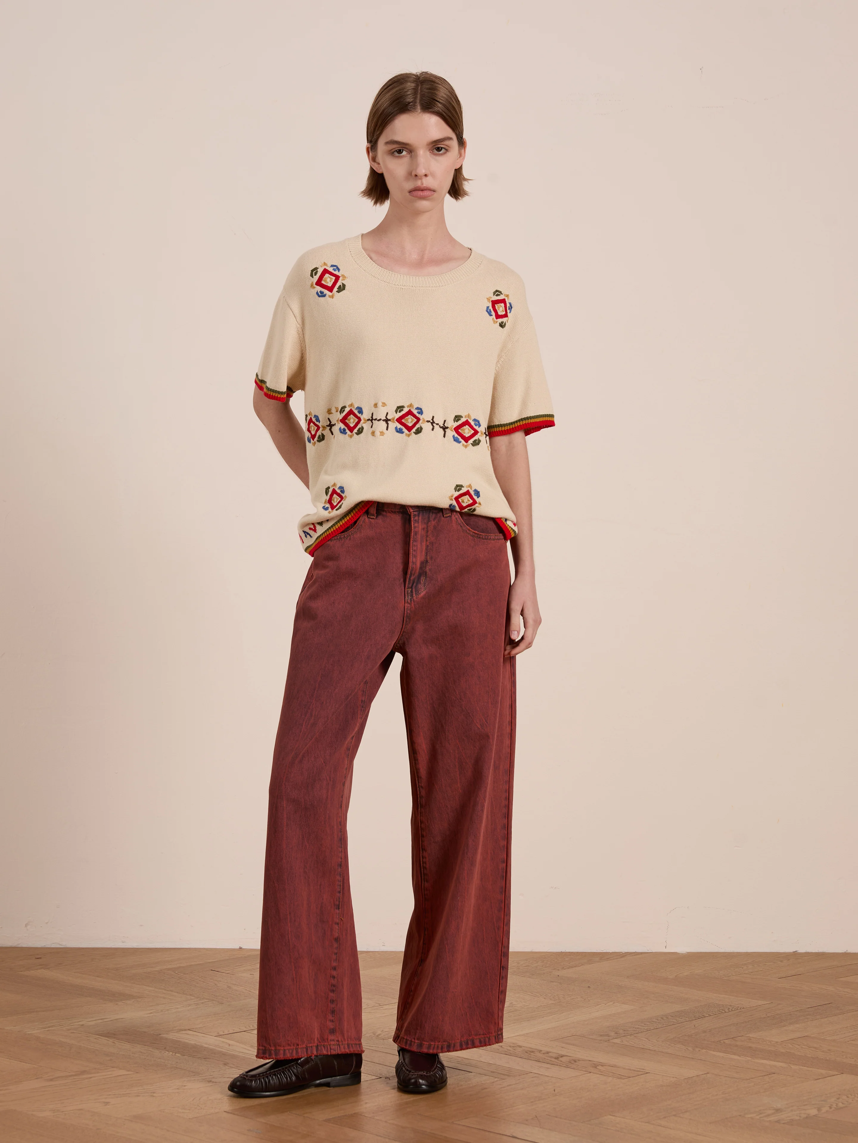 Knit Flower Petal Tee - Image 9