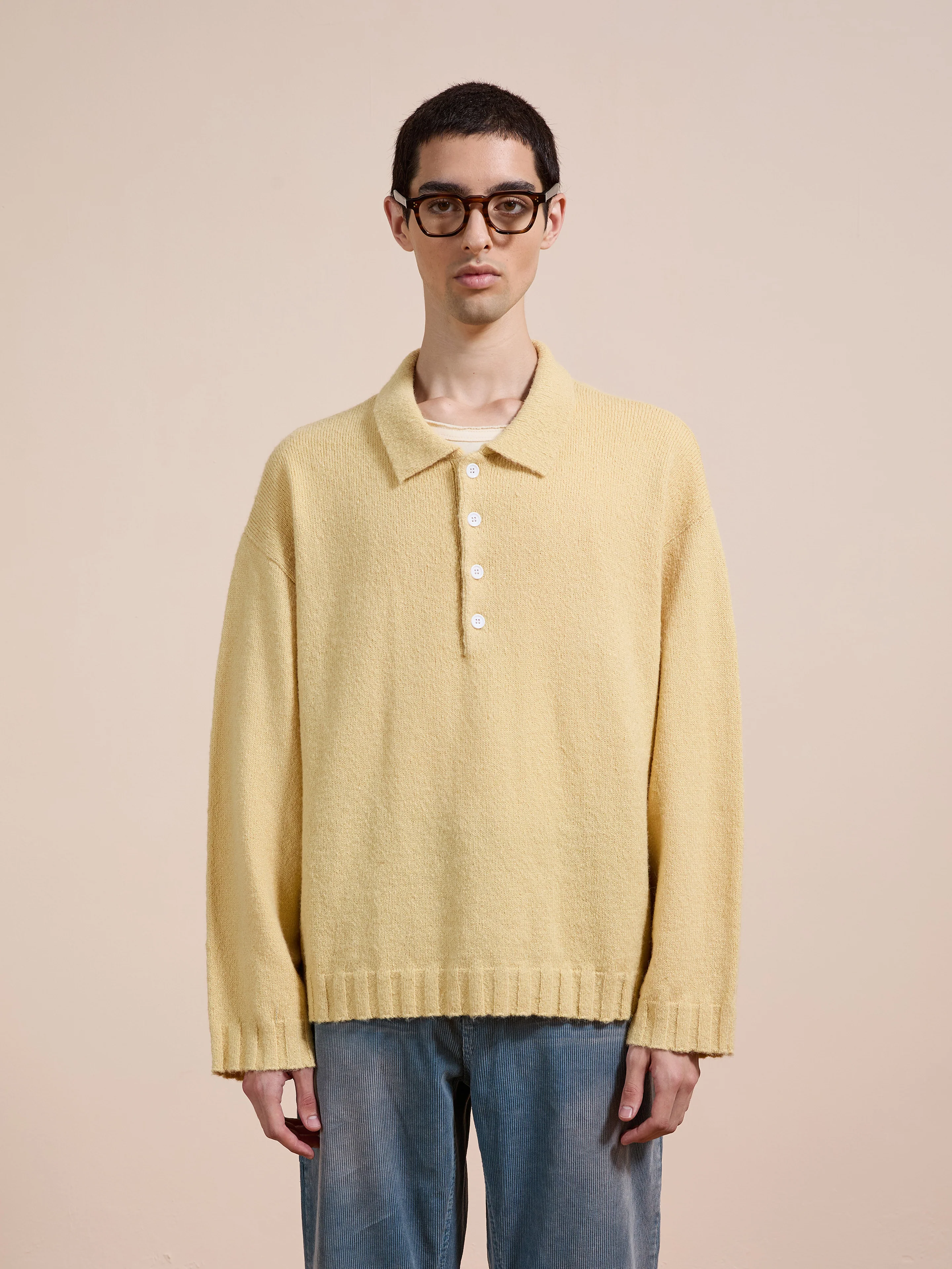 Knit LS Polo Sweater