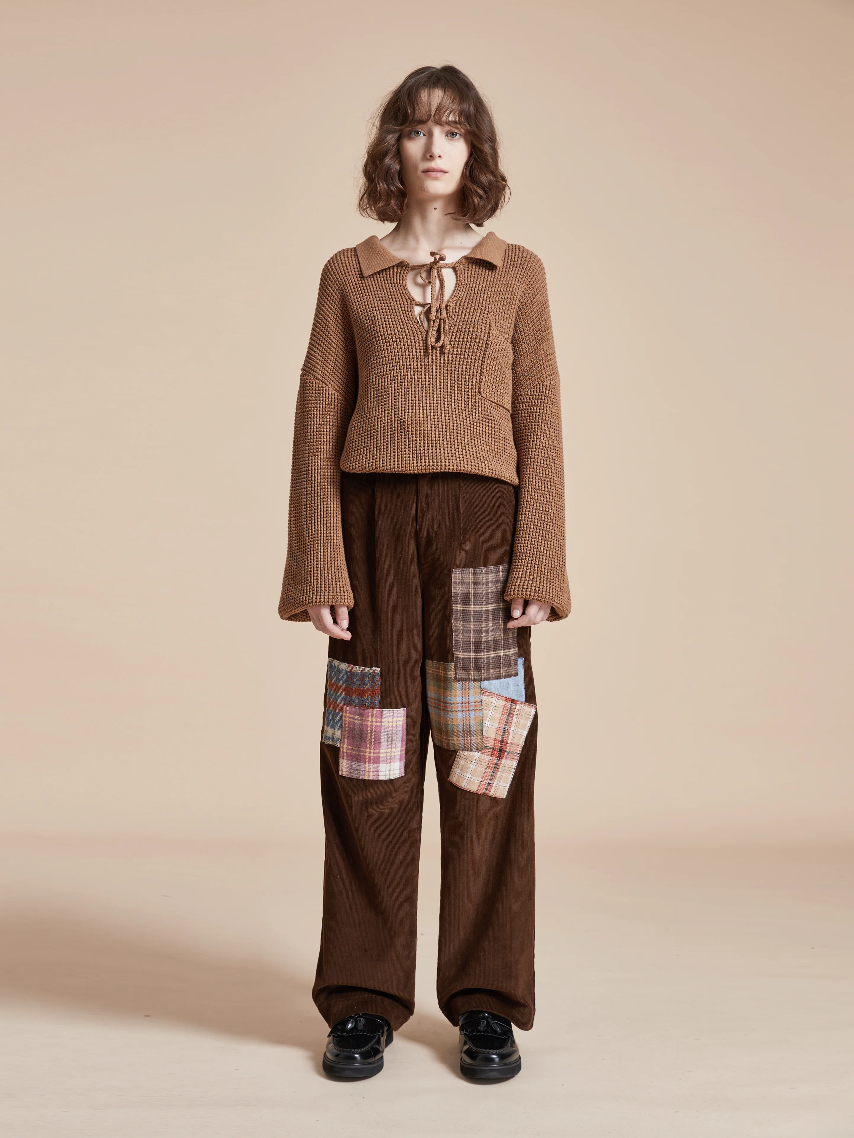 Tie-Collar Knit Sweater - Image 3