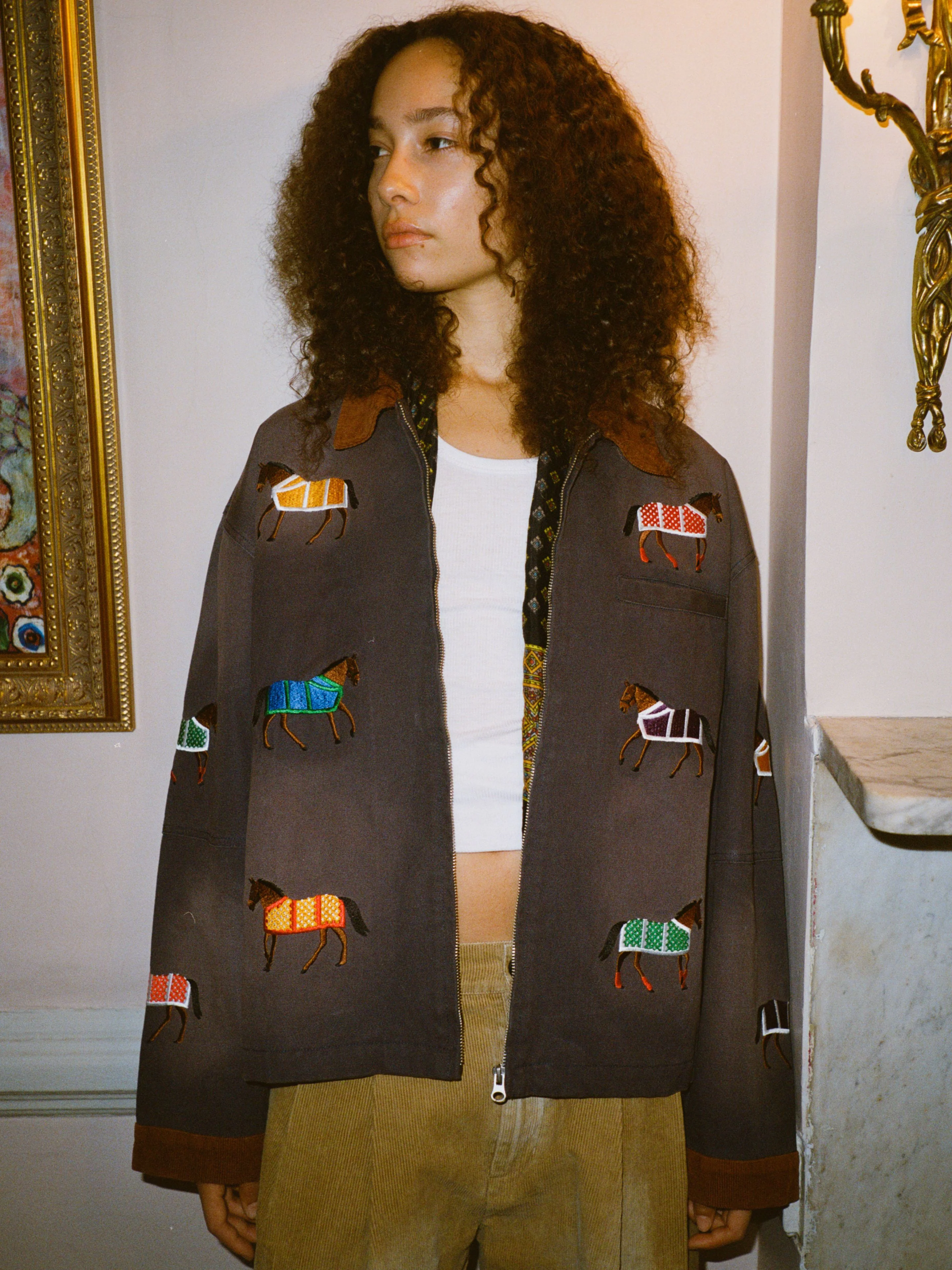 Lariat Horse Embroidered Work Jacket - Image 8