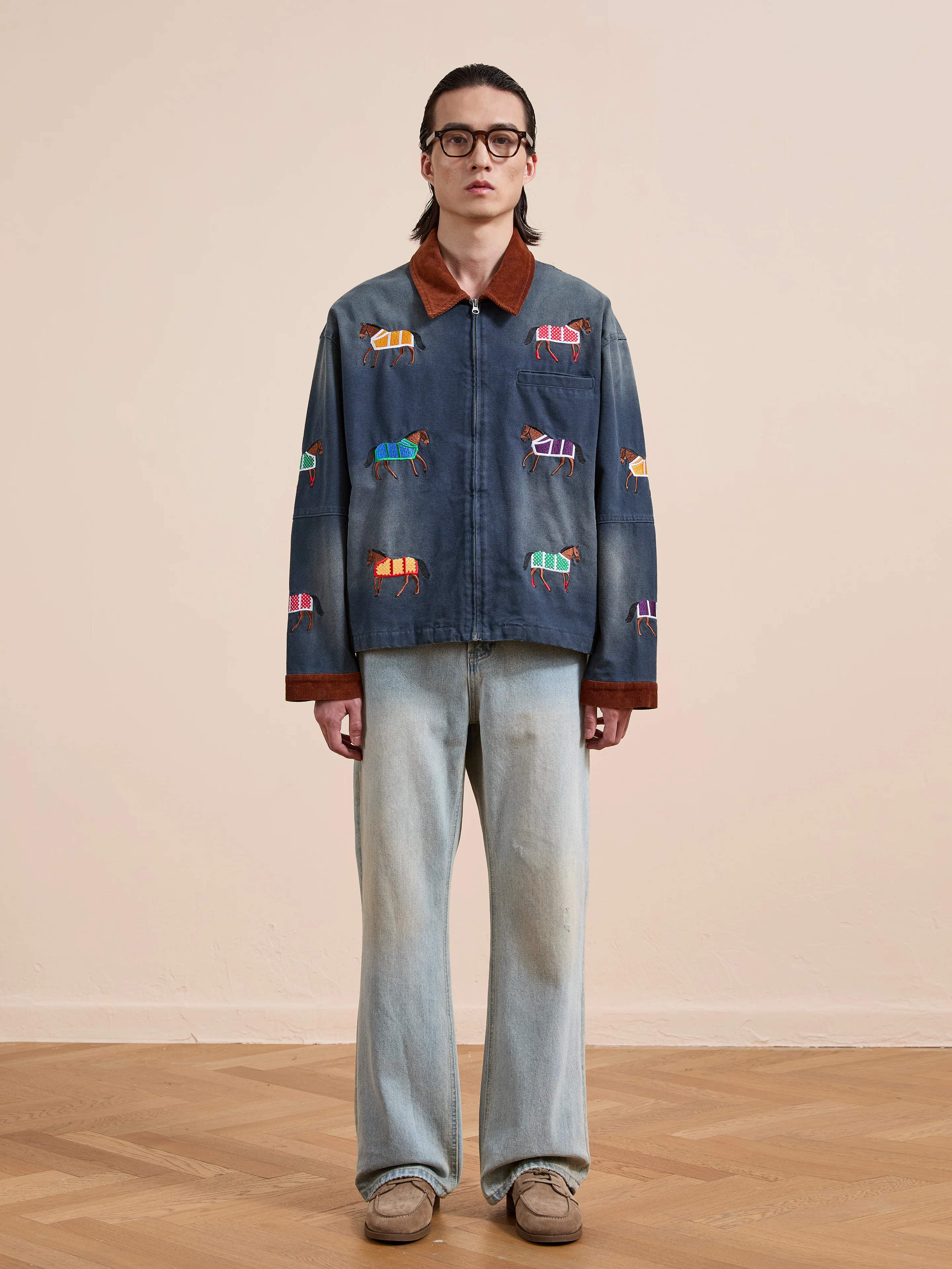 Lariat Horse Embroidered Work Jacket - Image 9