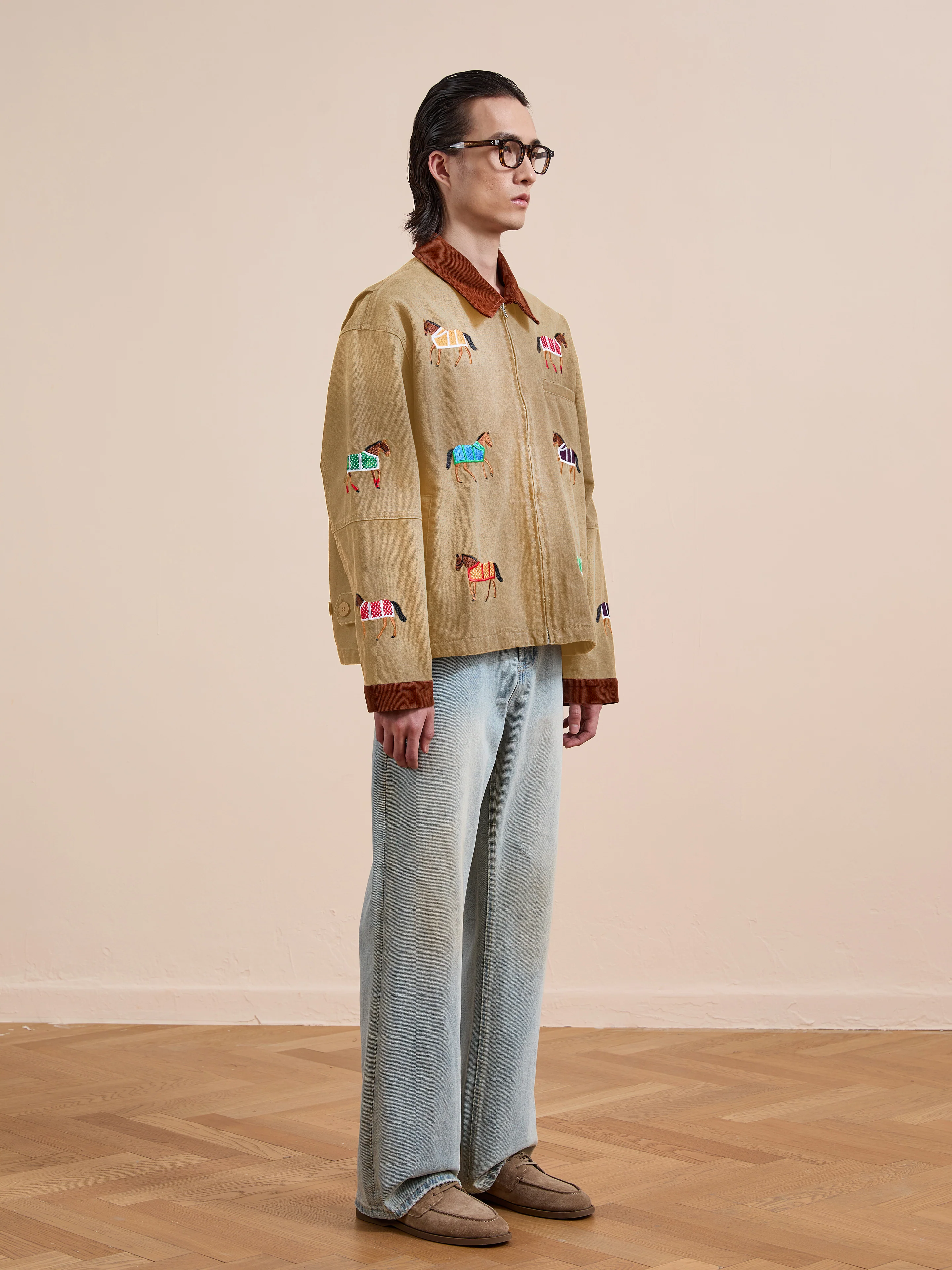 Lariat Horse Embroidered Work Jacket - Image 5