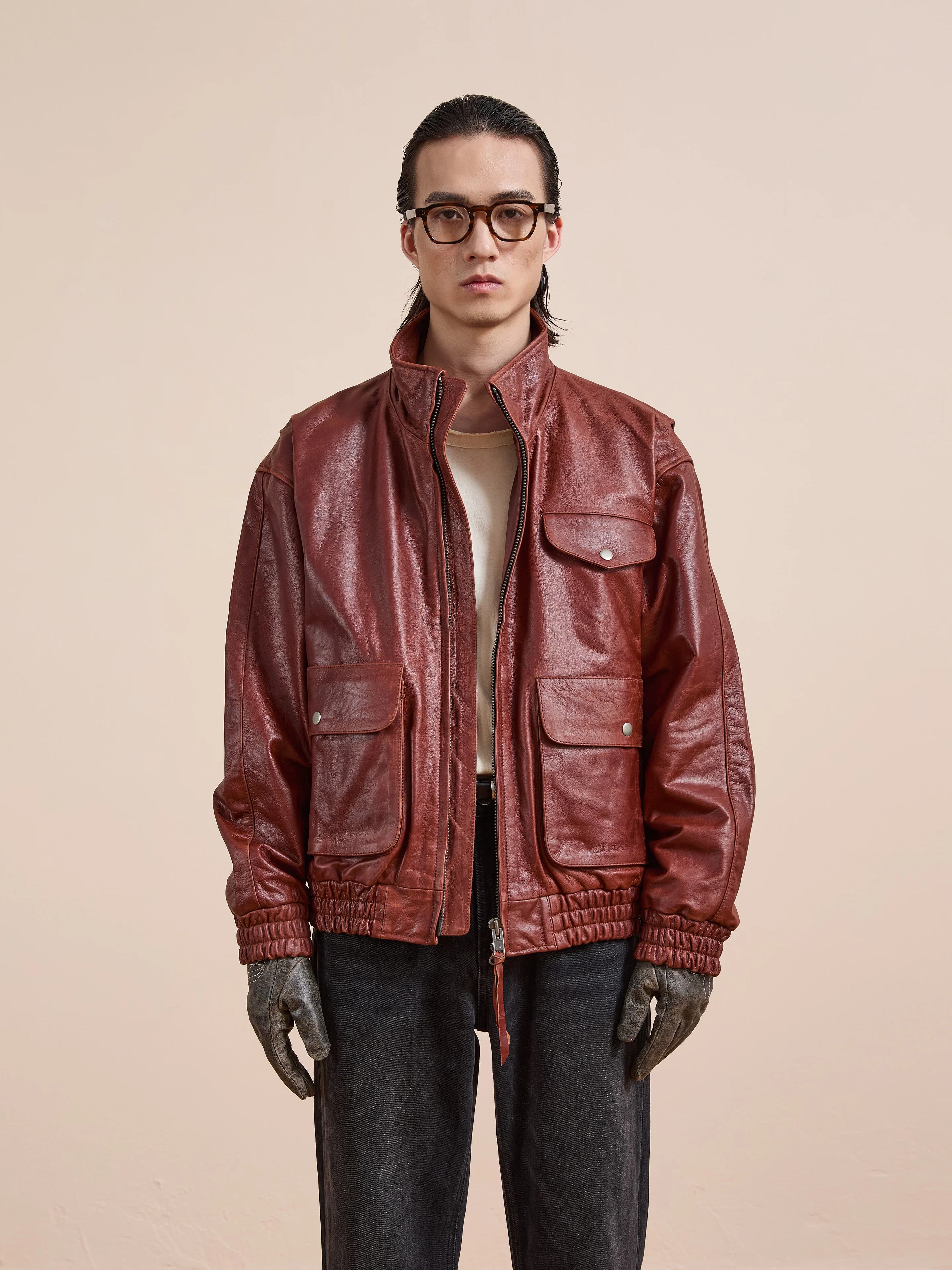 Redwood Leather Bomber Jacket - Image 12
