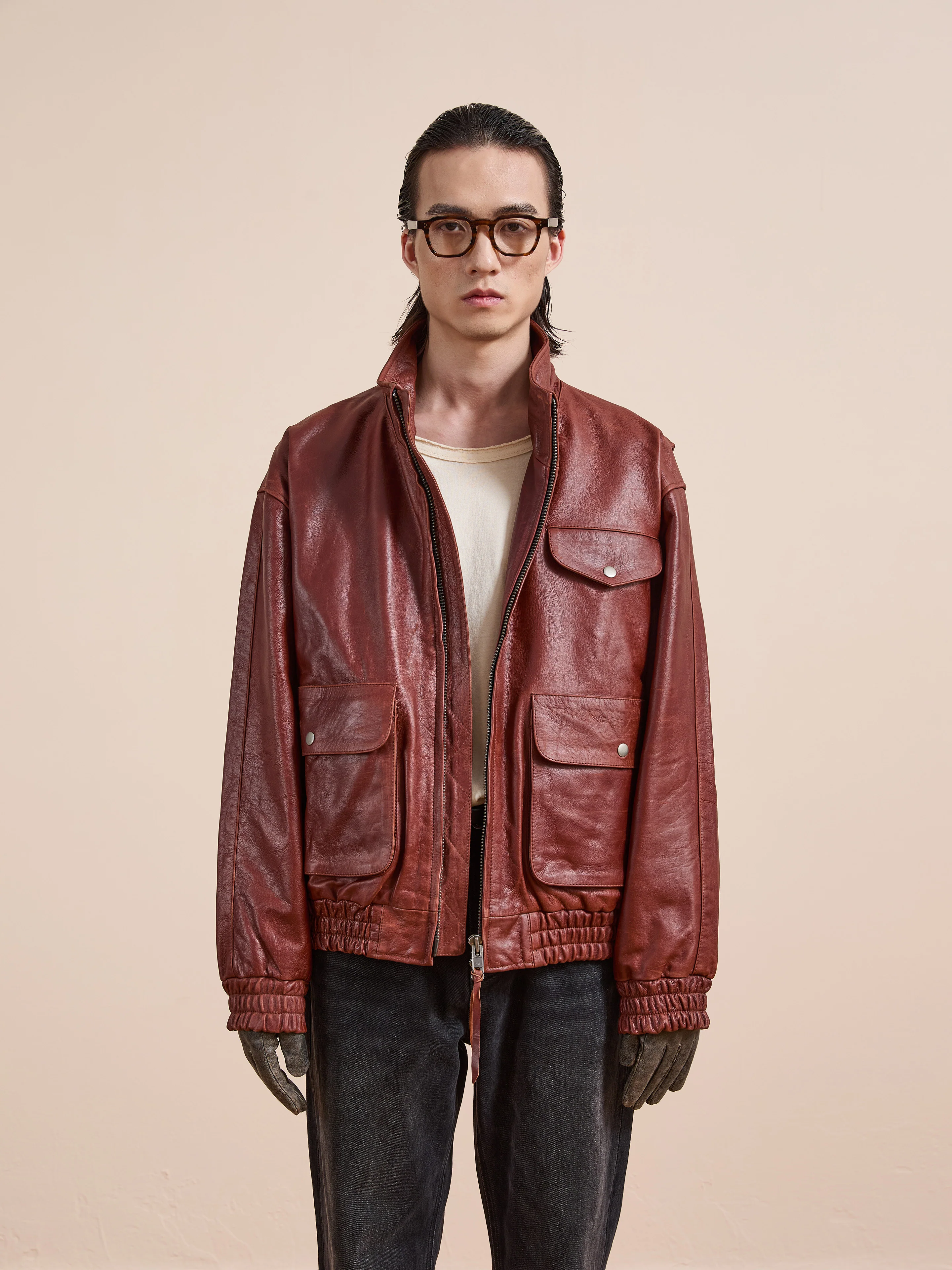 Redwood Leather Bomber Jacket - Image 14