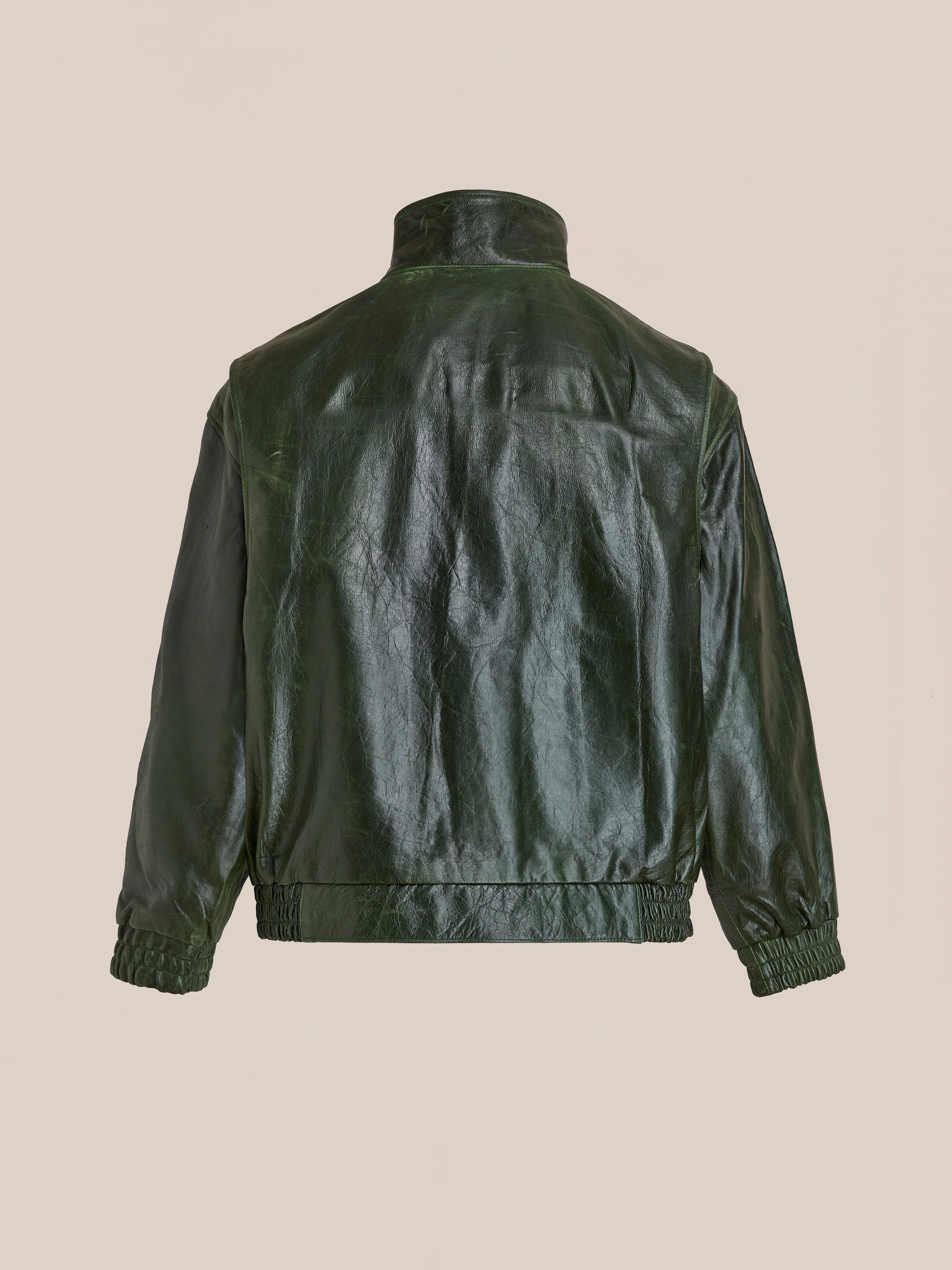 Forest Leather Bomber Jacket - Image 6