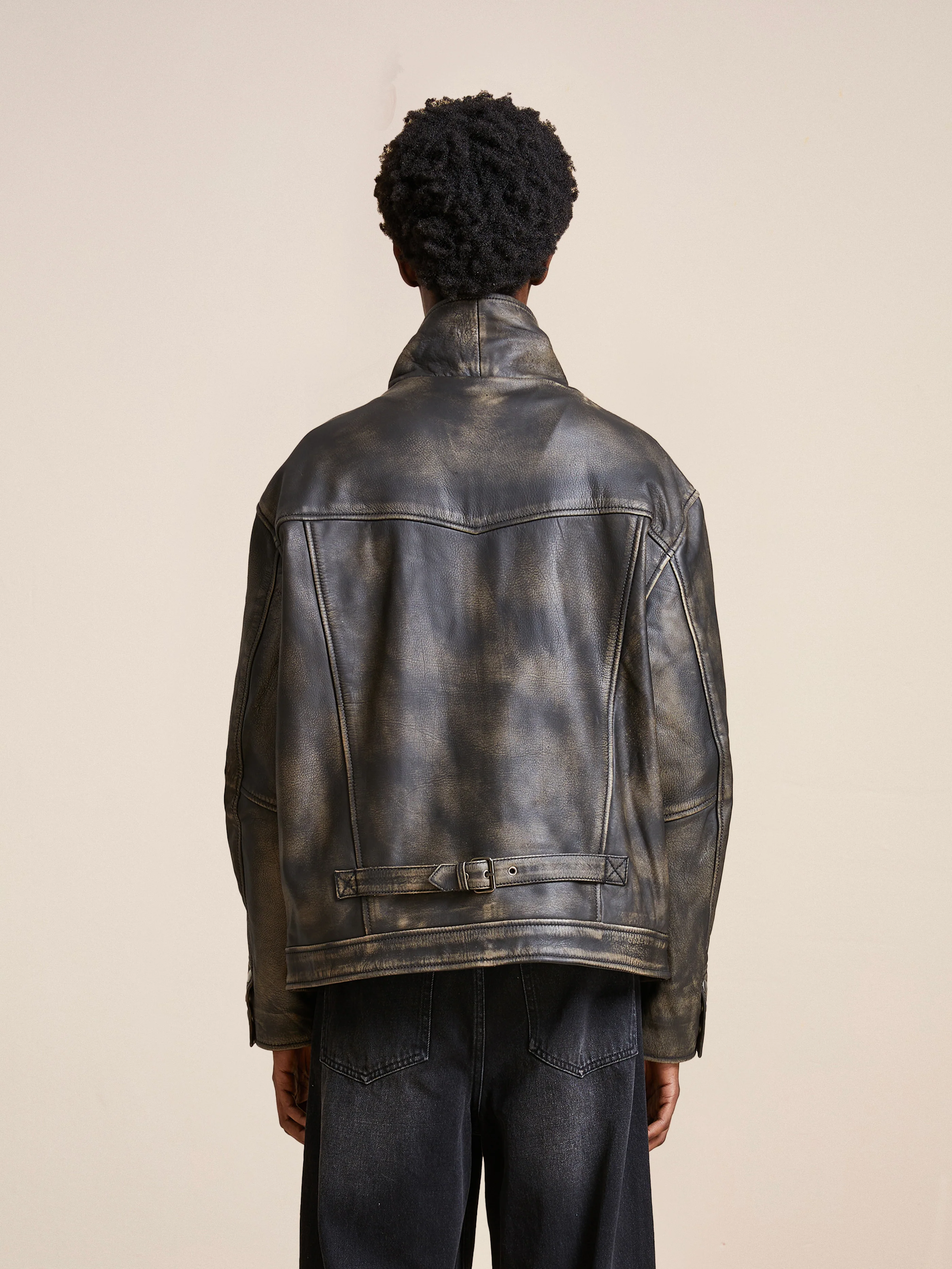 Distressed Leather Pocket Jacket - Image 14