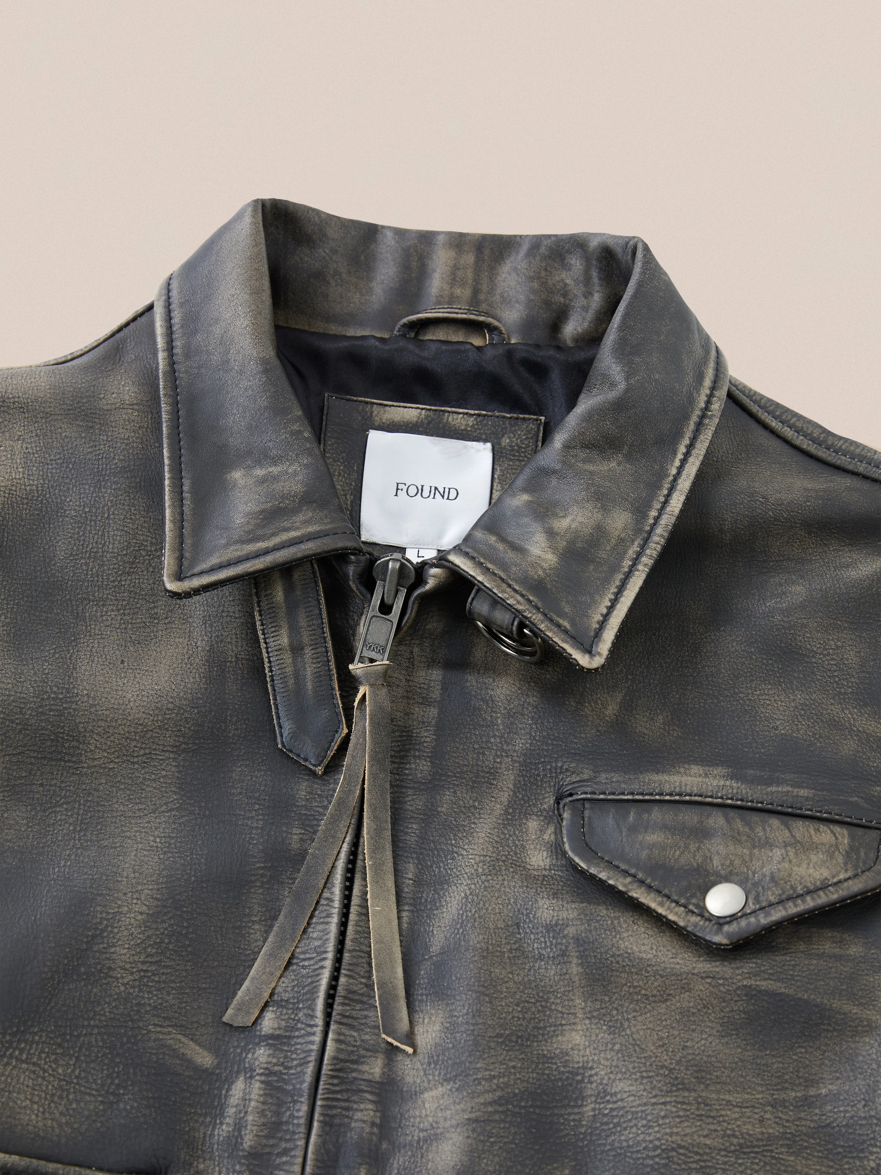 Distressed Leather Pocket Jacket - Image 17