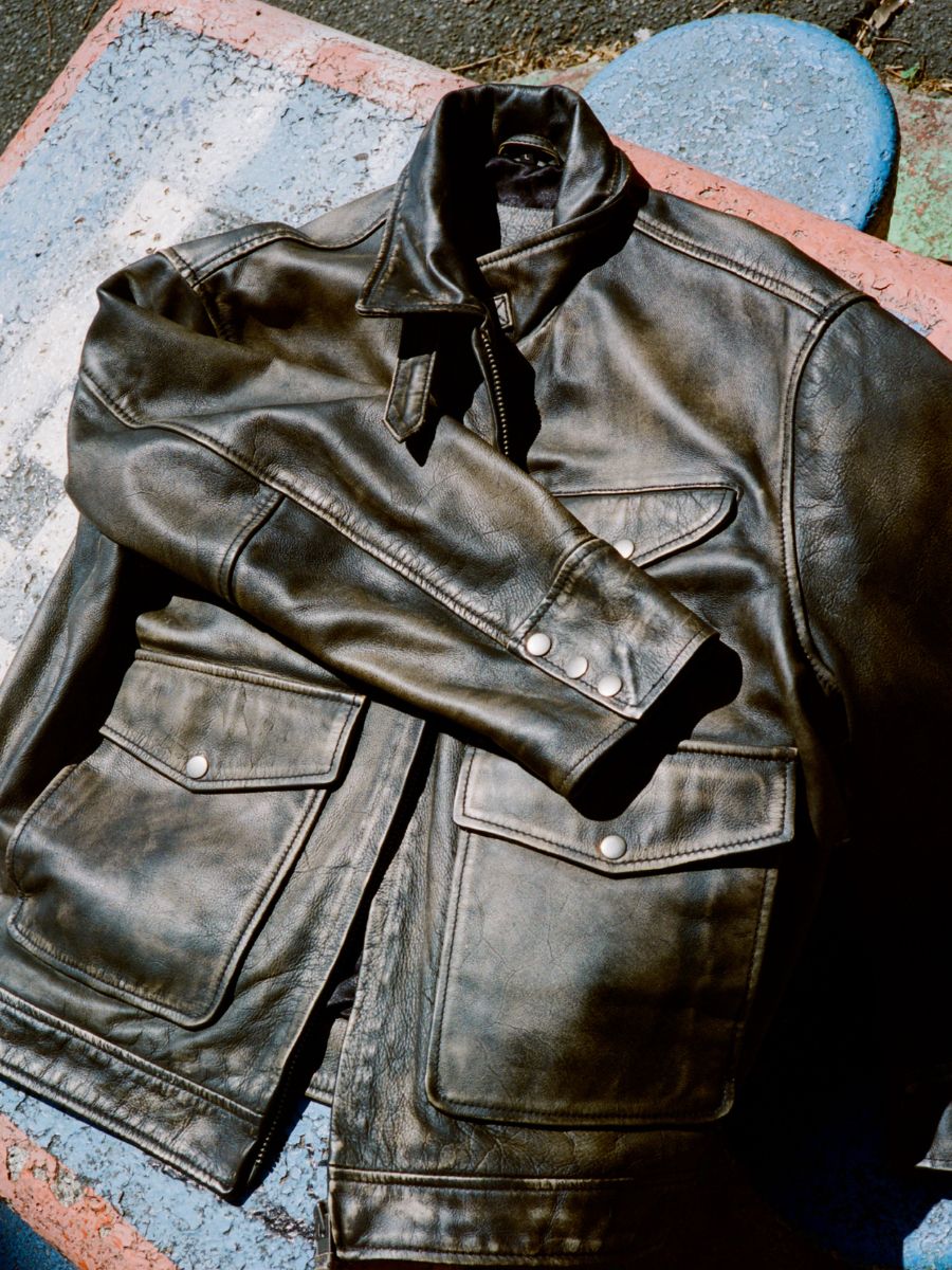 Distressed Leather Pocket Jacket - Image 2