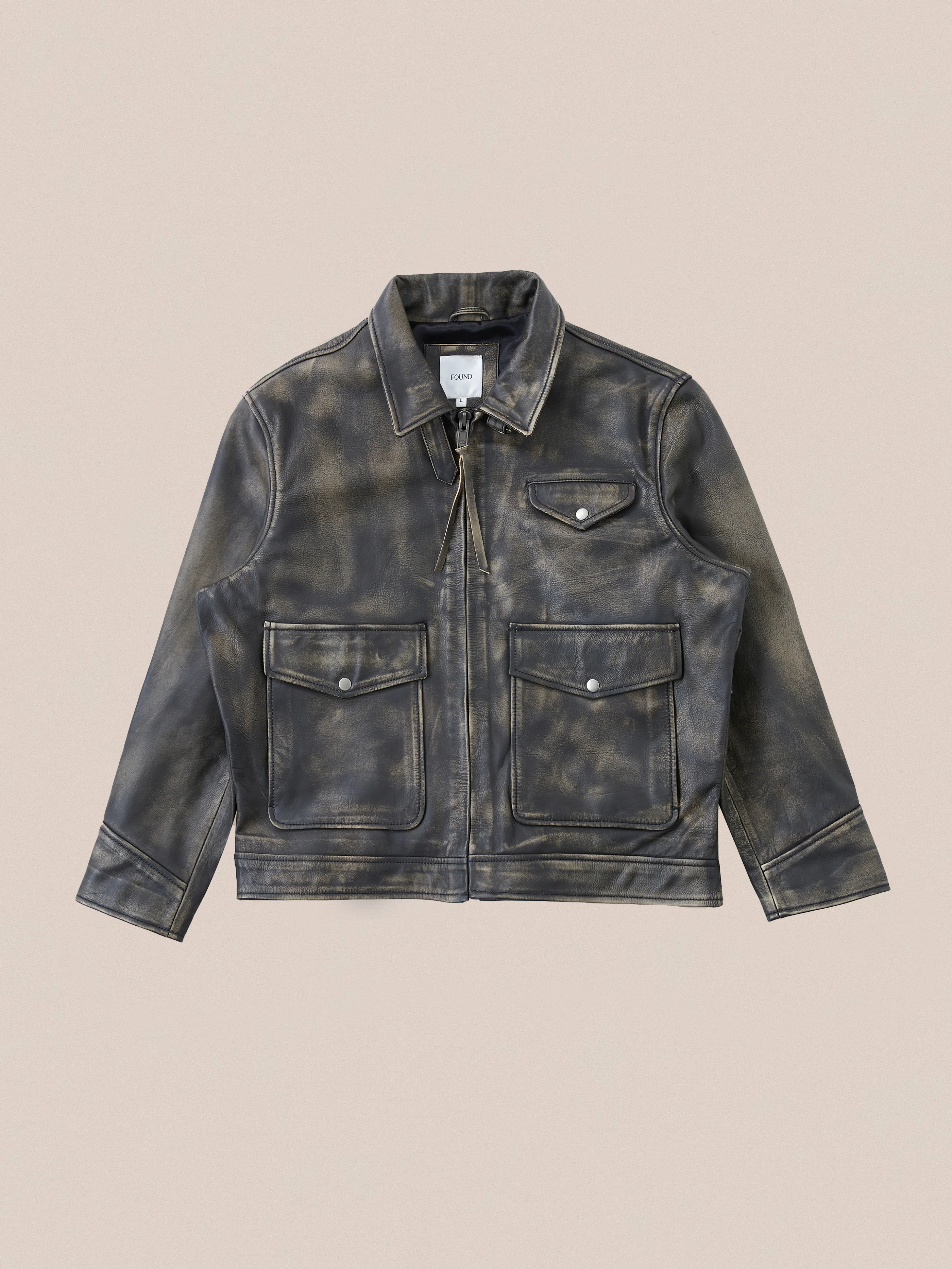 Distressed Leather Pocket Jacket - Image 20