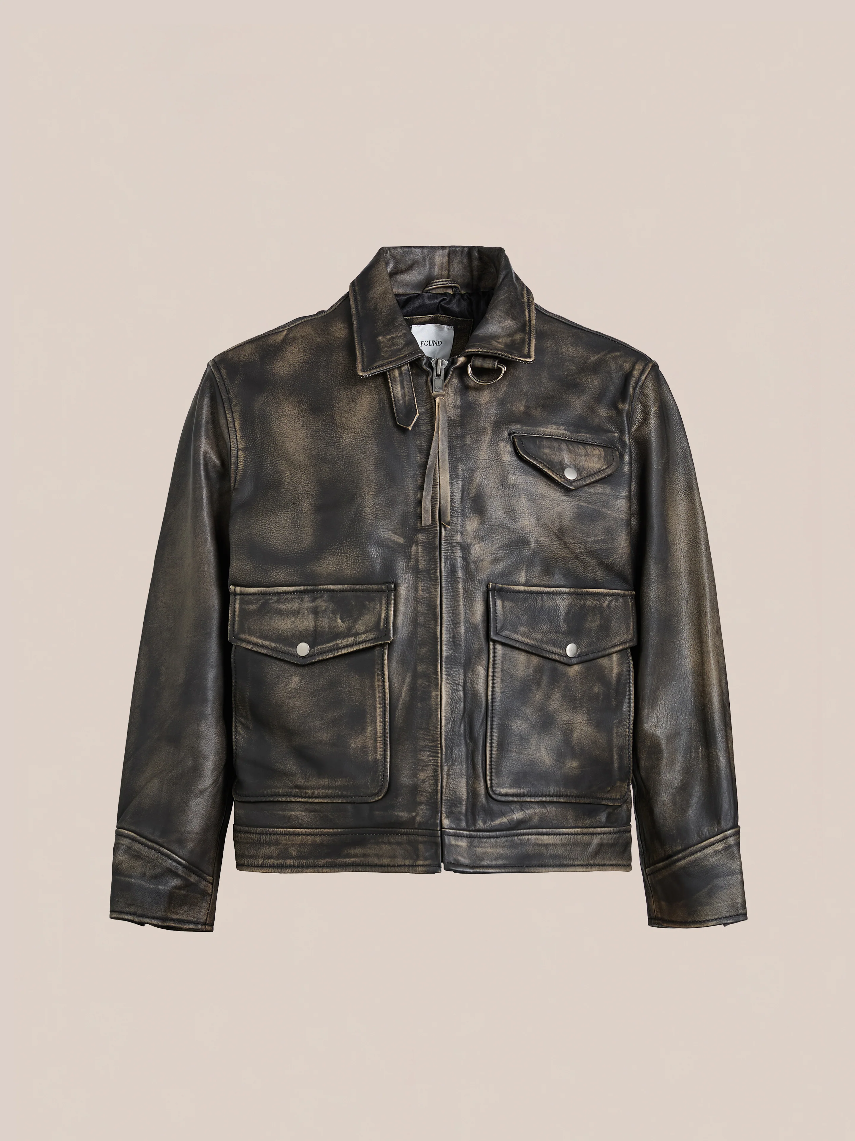 Distressed Leather Pocket Jacket - Image 7