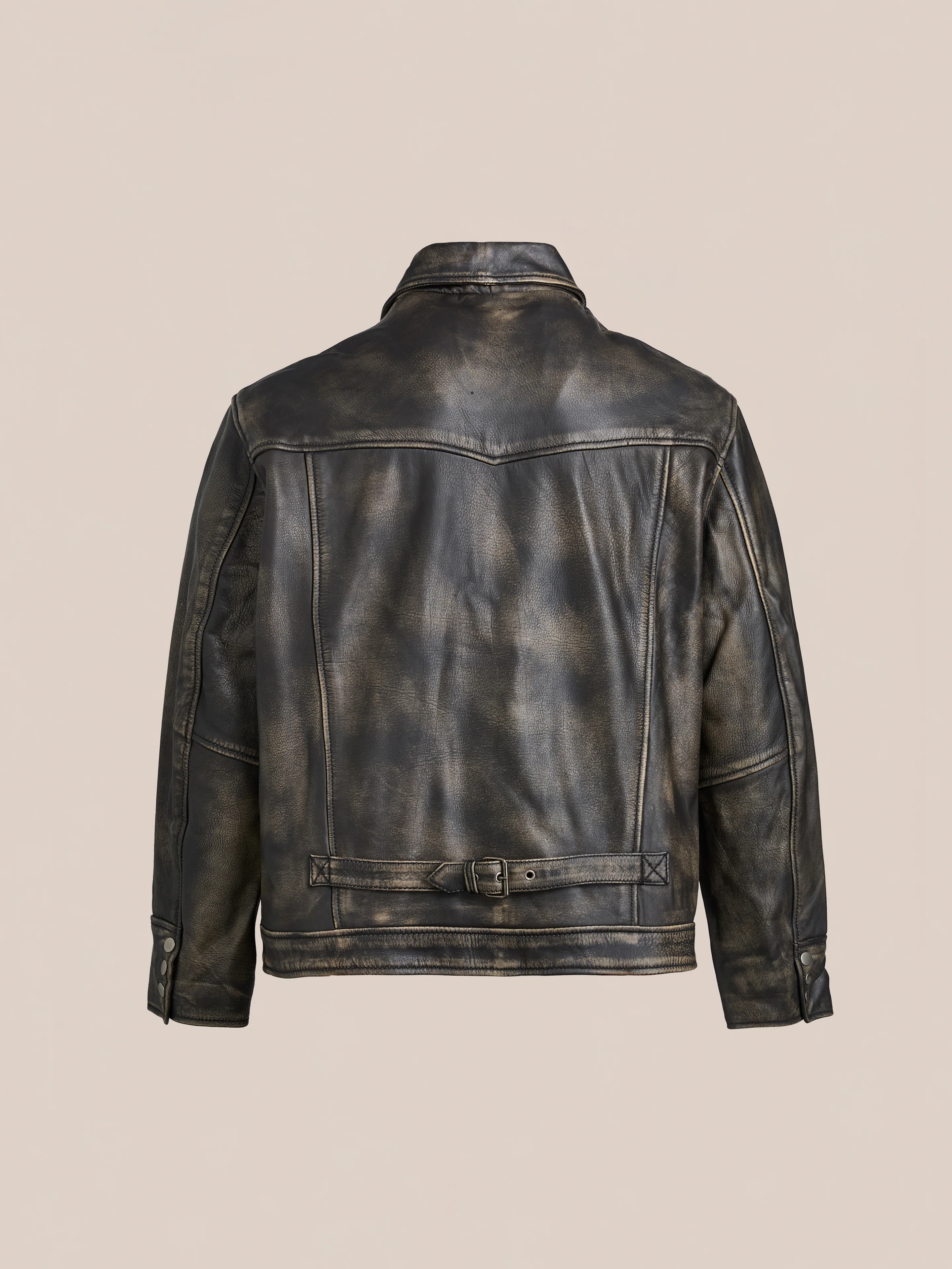 Distressed Leather Pocket Jacket - Image 8