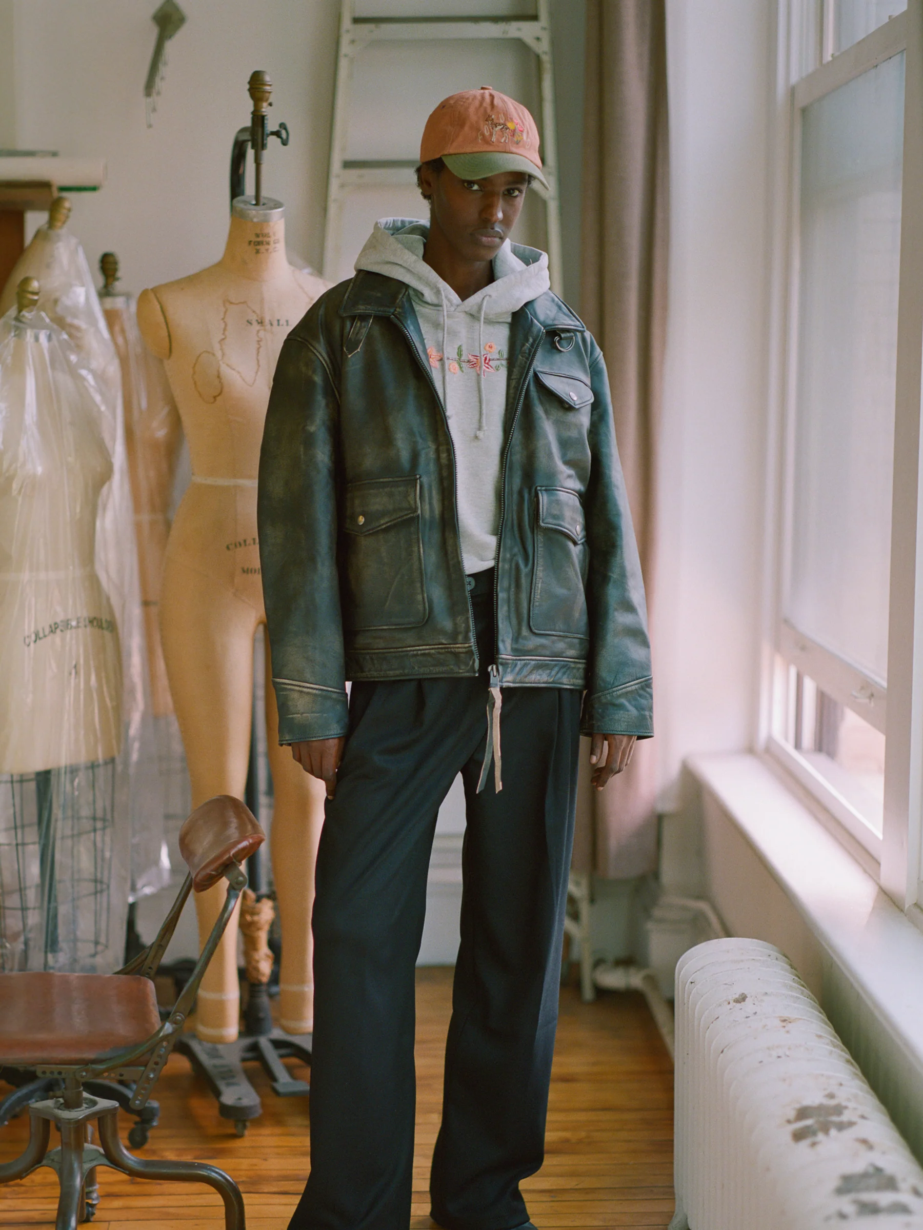 Distressed Leather Pocket Jacket - Image 9