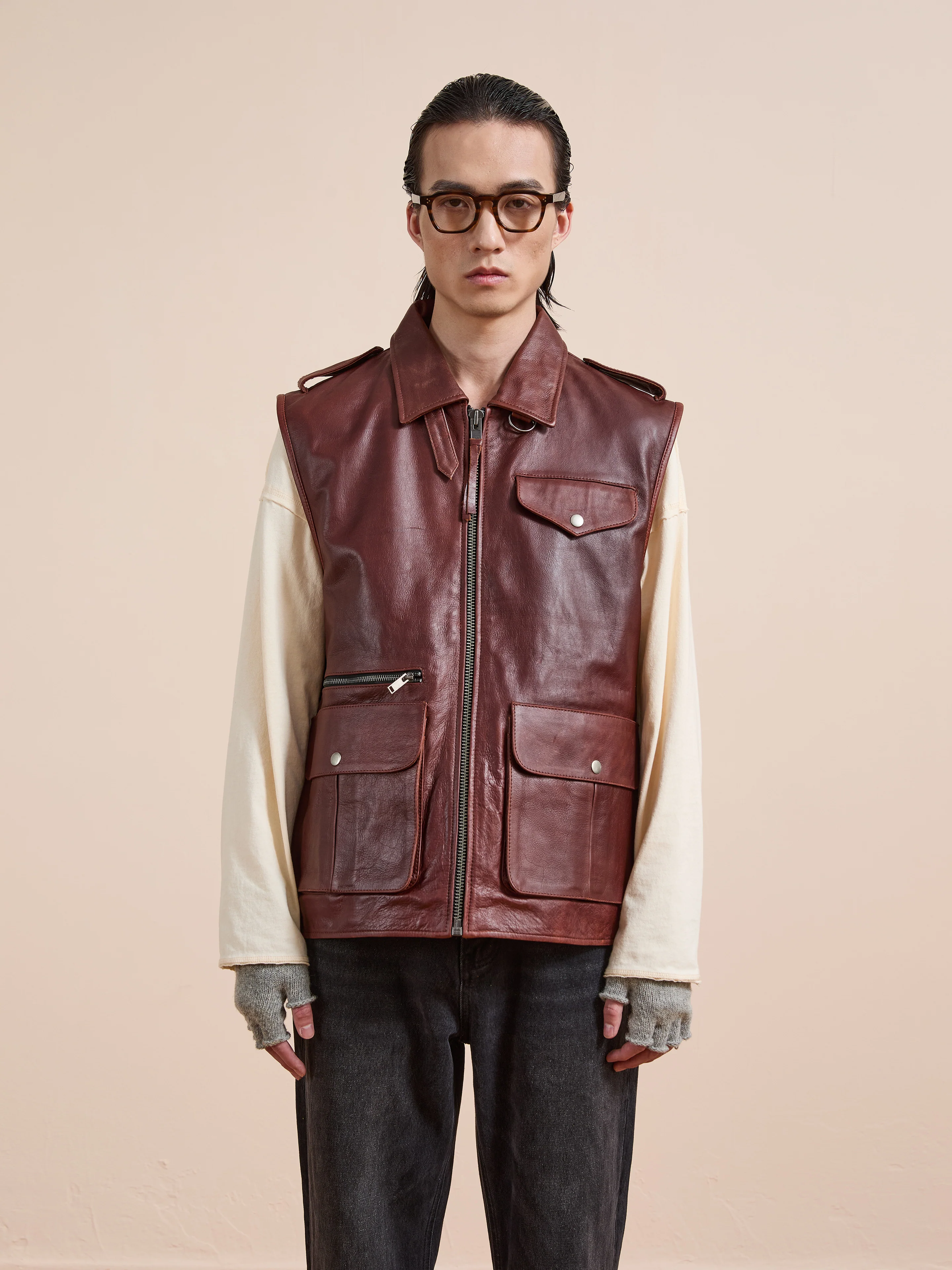Leather Pocket Vest