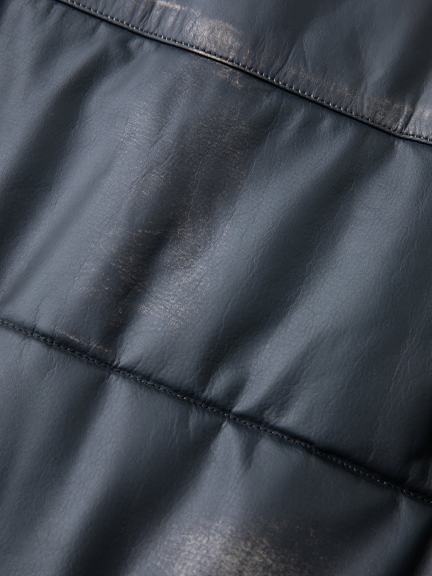 Leather Distressed Puffer Jacket - Image 6