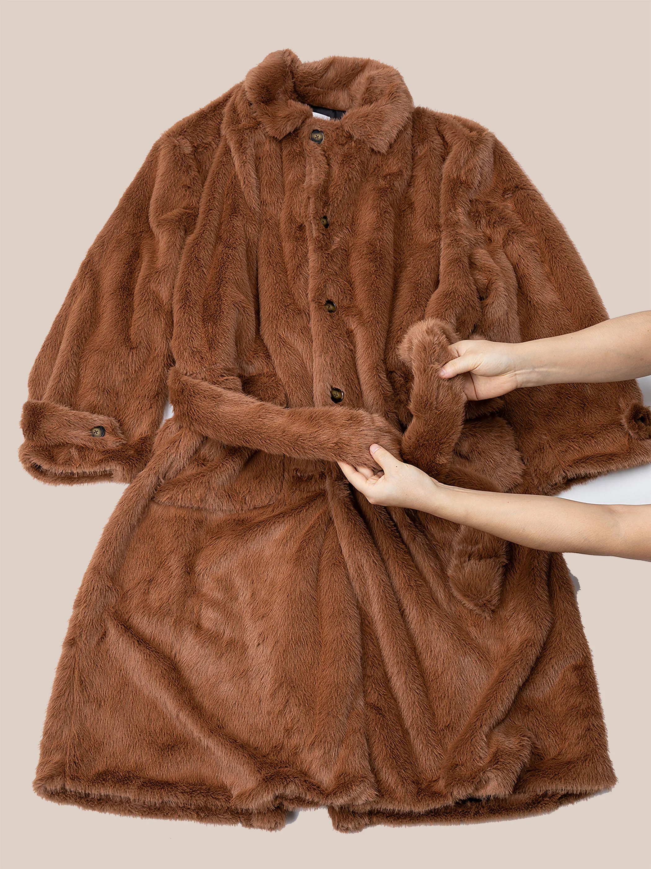 Long Faux Fur Coat - Image 9