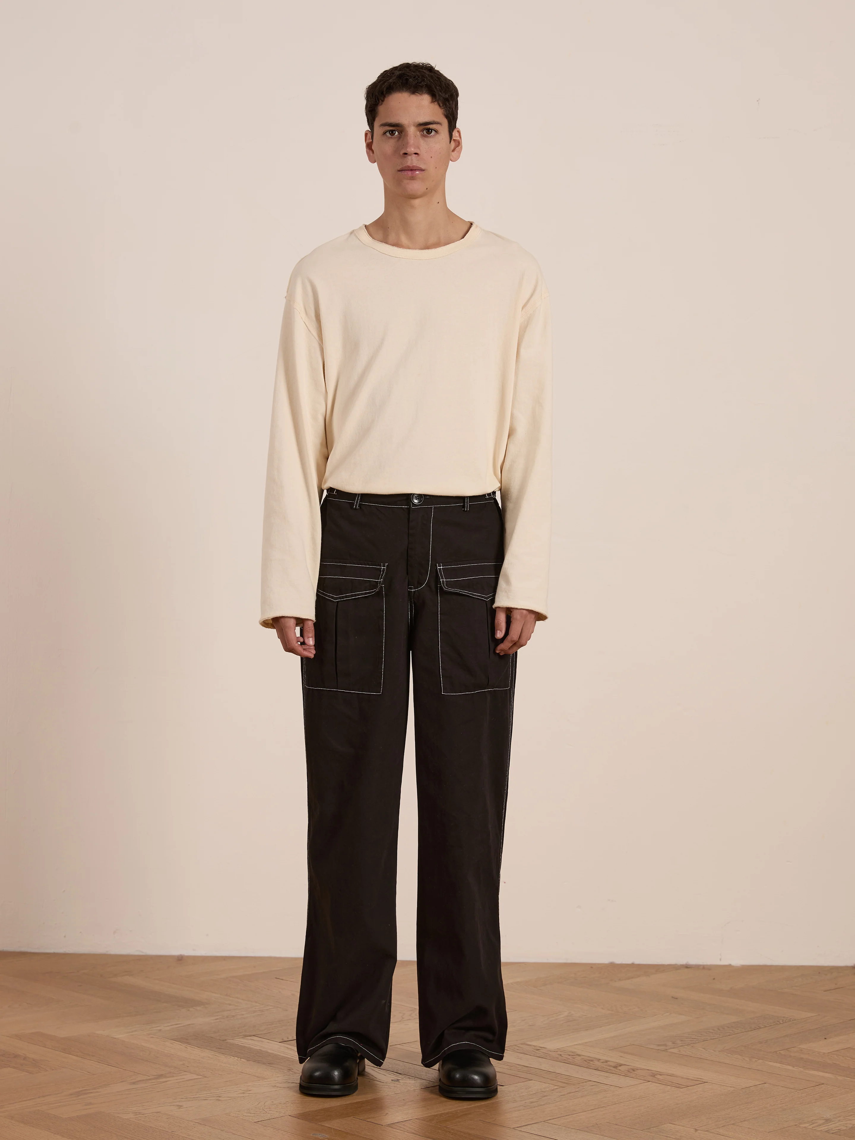 Lucca Black Contrast Pocket Pants - Image 2
