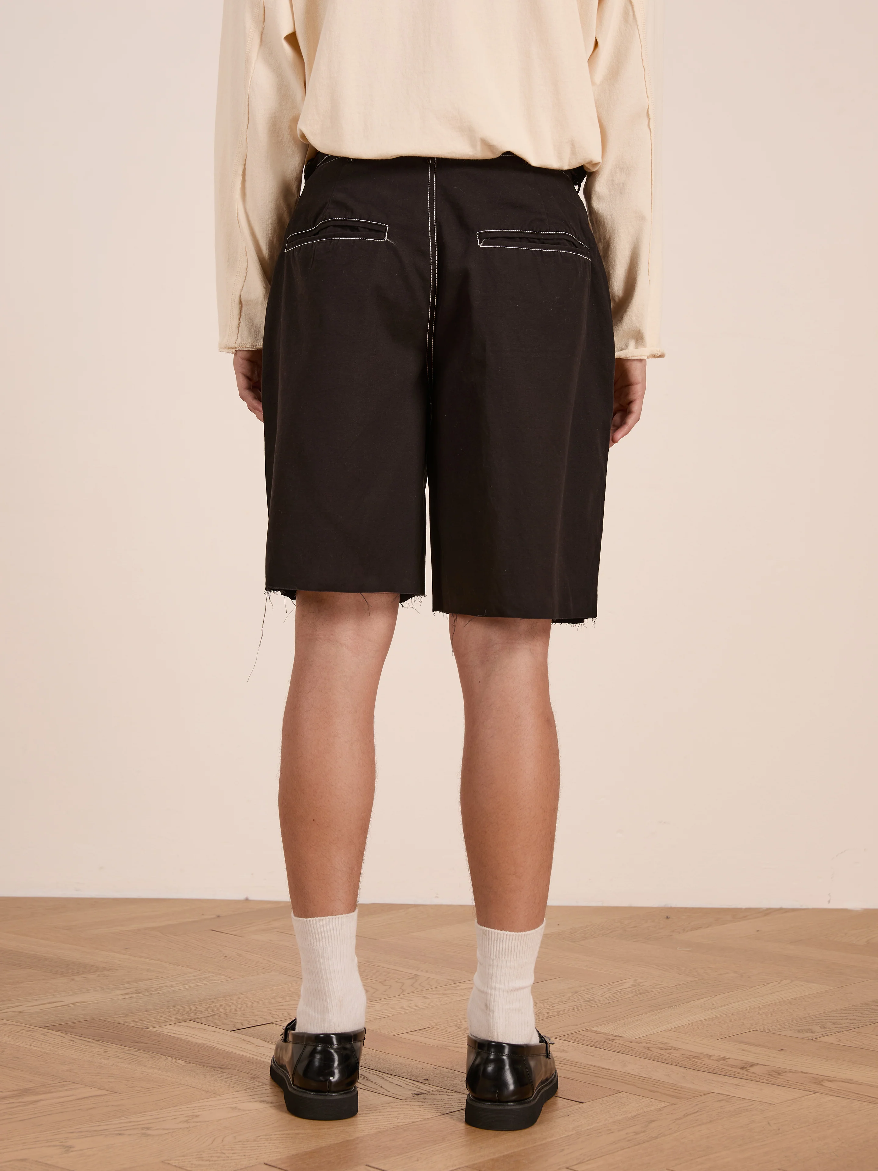 Lucca Black Contrast Pocket Trouser Shorts - Image 11