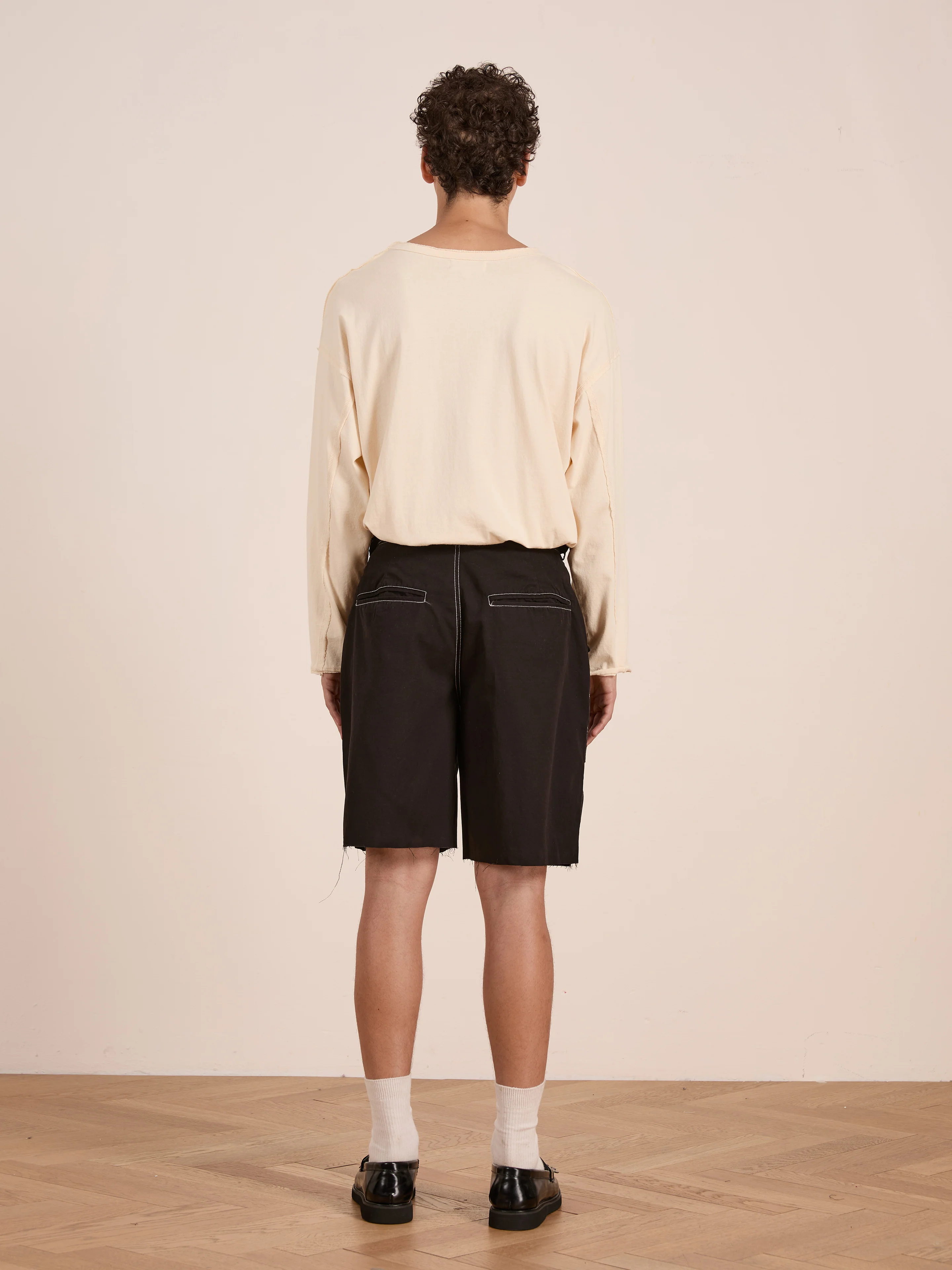 Lucca Black Contrast Pocket Trouser Shorts - Image 3