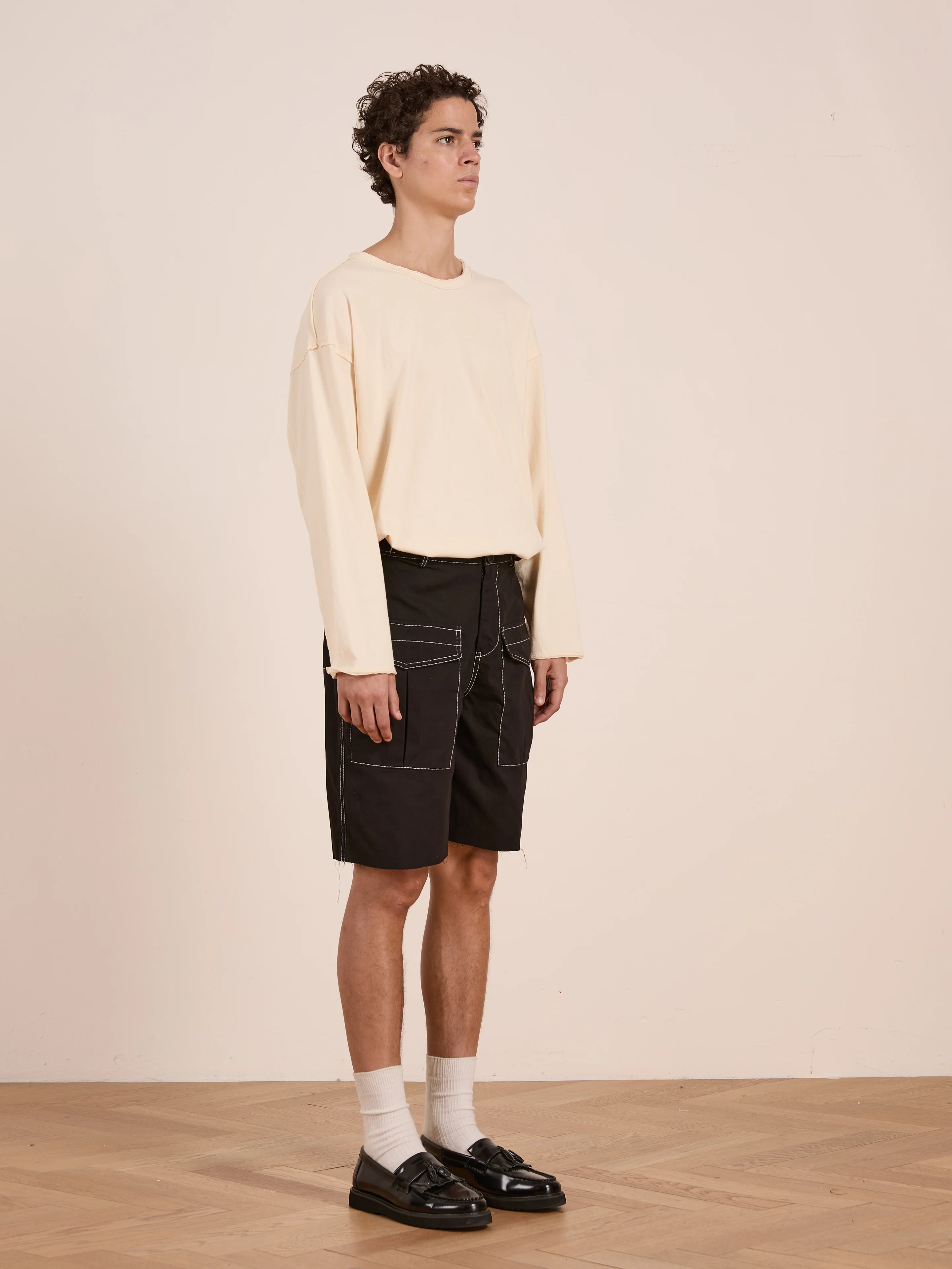 Lucca Black Contrast Pocket Trouser Shorts - Image 9