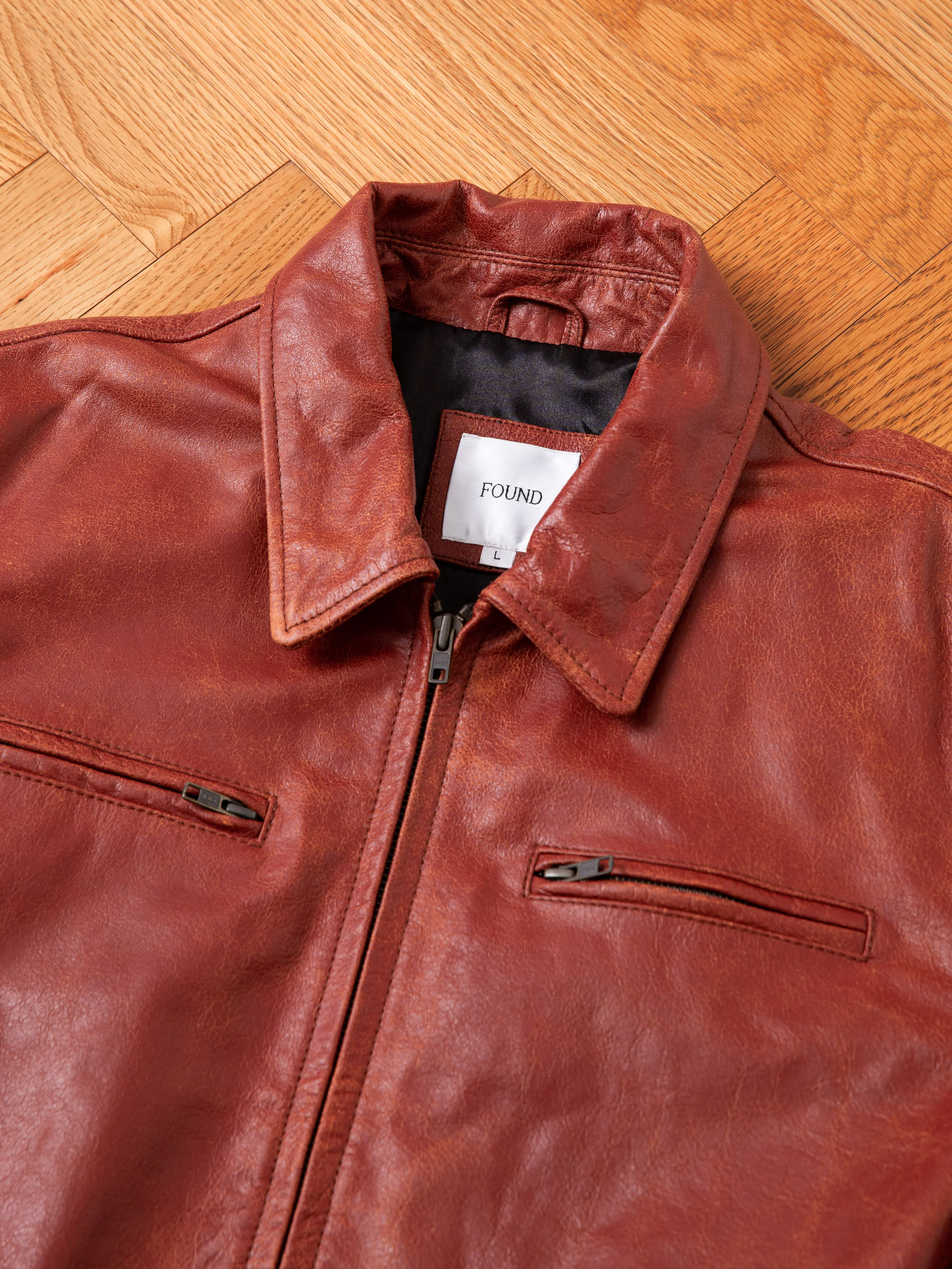 Marlboro Sun Faded Leather Racer Jacket - Image 11