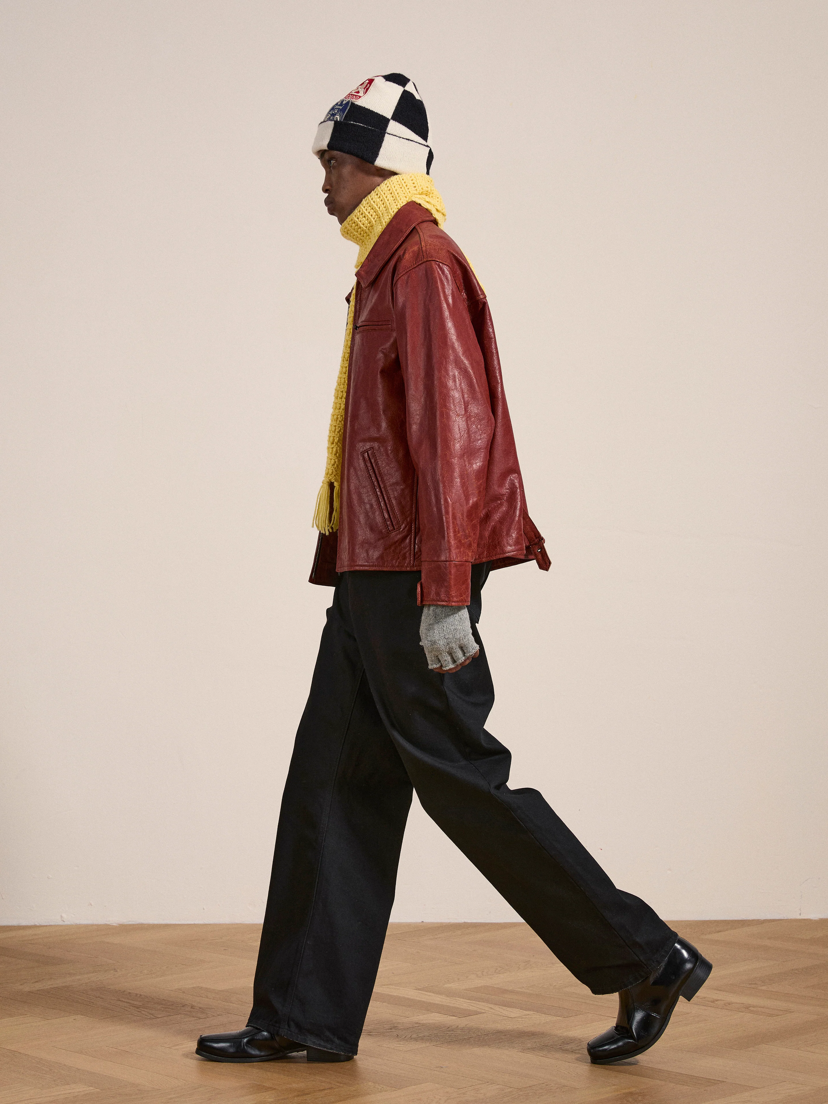 Marlboro Sun Faded Leather Racer Jacket - Image 13