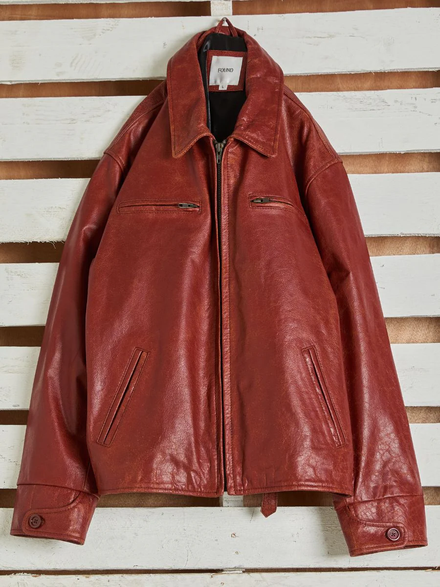 Marlboro Sun Faded Leather Racer Jacket - Image 16
