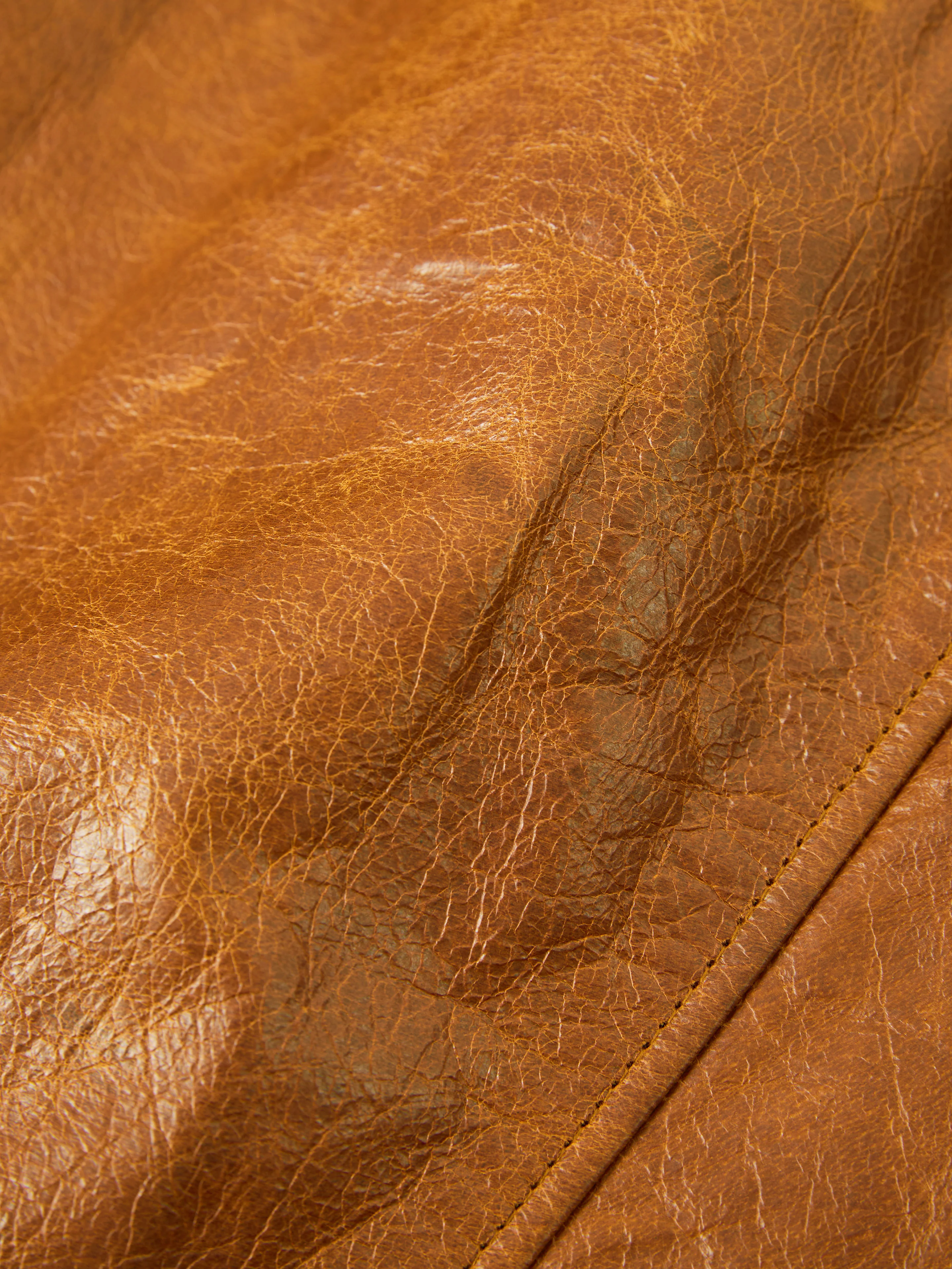 Marlboro Sun Faded Leather Racer Jacket - Image 9