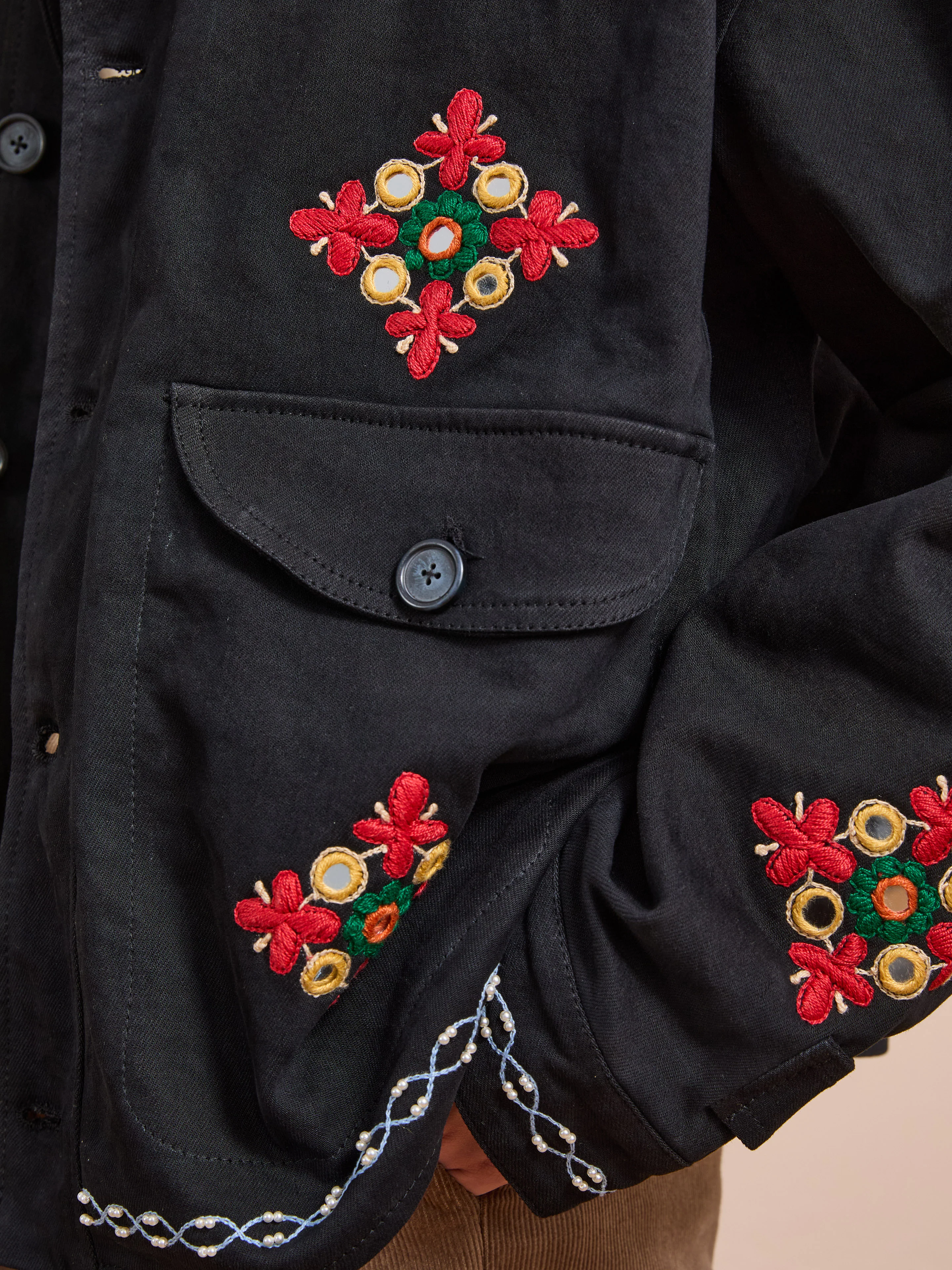 Mirror Ornament Hand Embroidered Work Jacket - Image 16