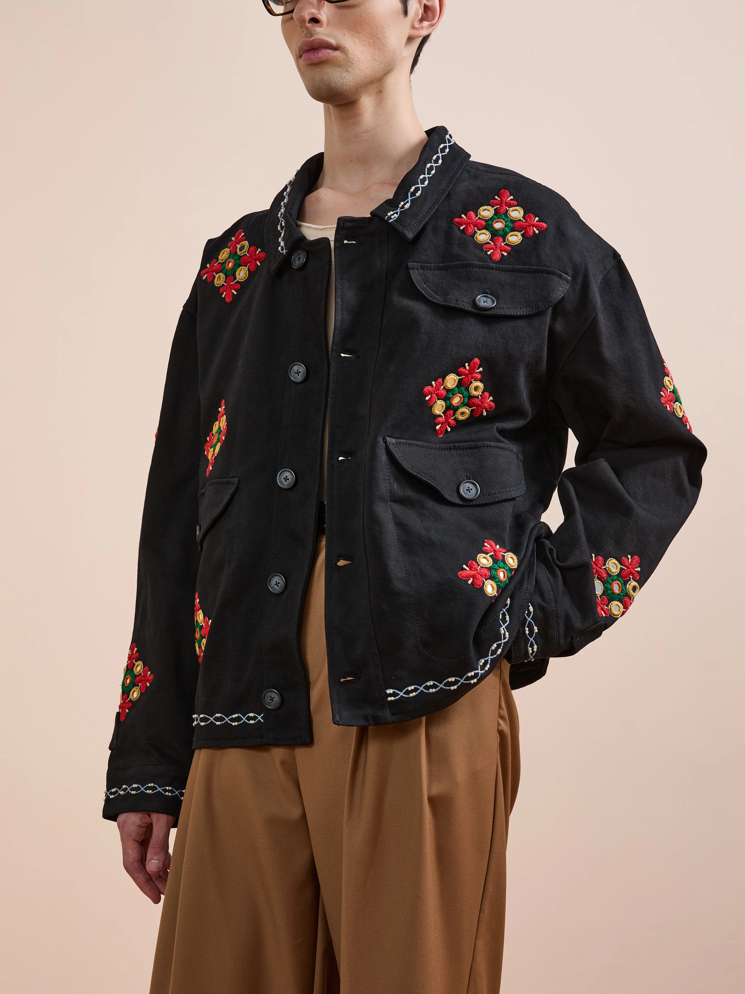 Mirror Ornament Hand Embroidered Work Jacket - Image 6