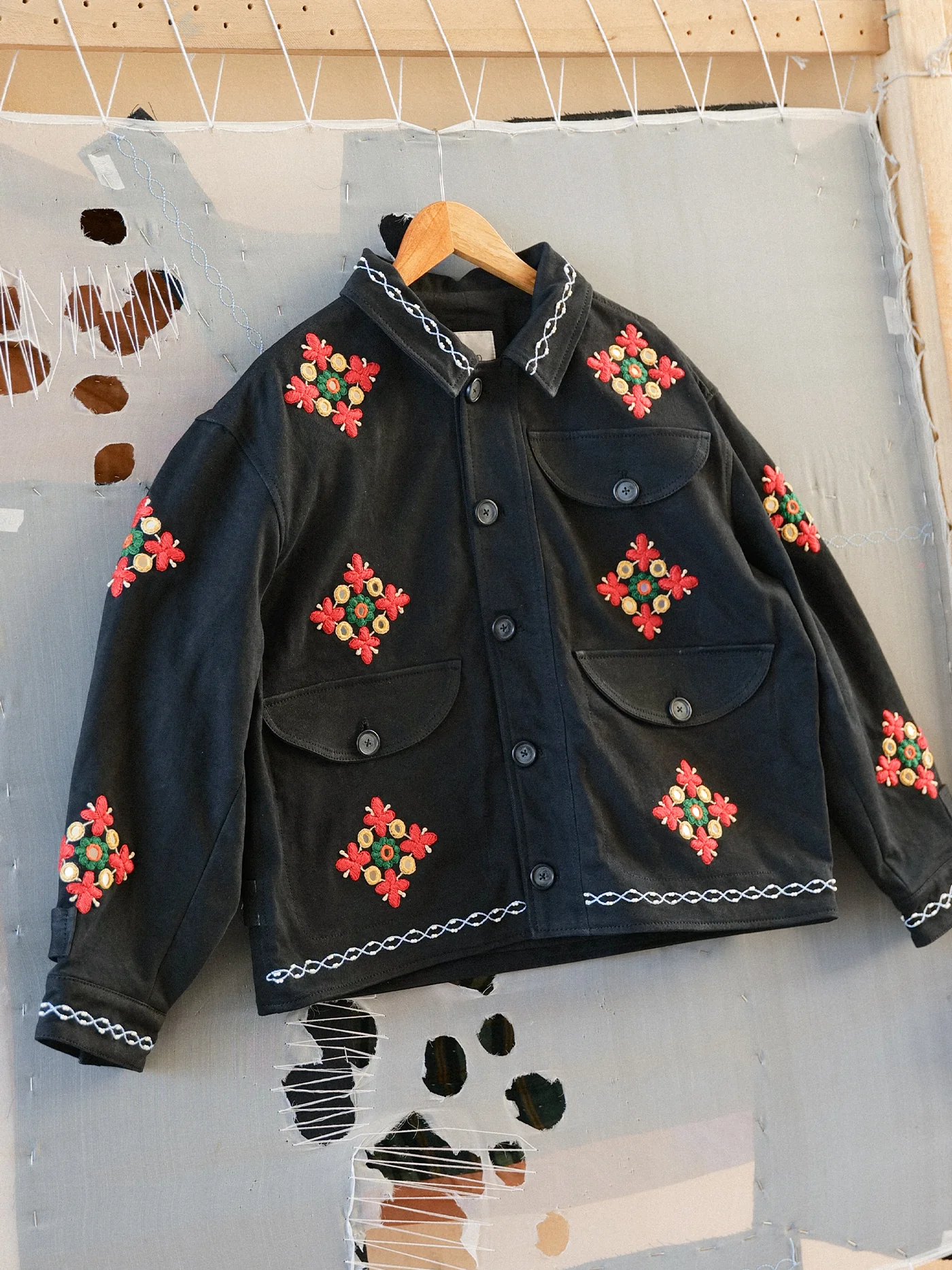Mirror Ornament Hand Embroidered Work Jacket - Image 8