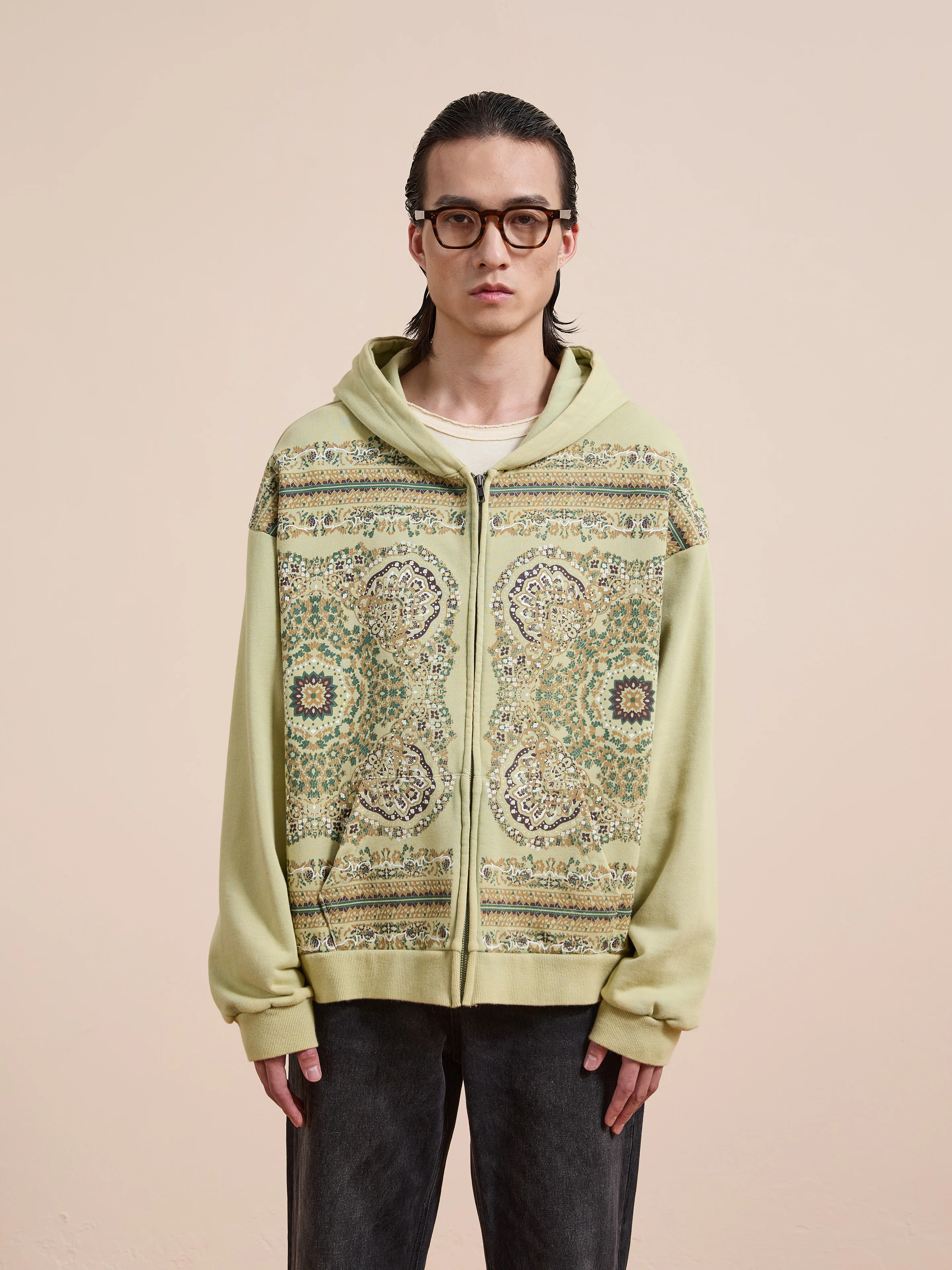 Motif Zip-Up Hoodie
