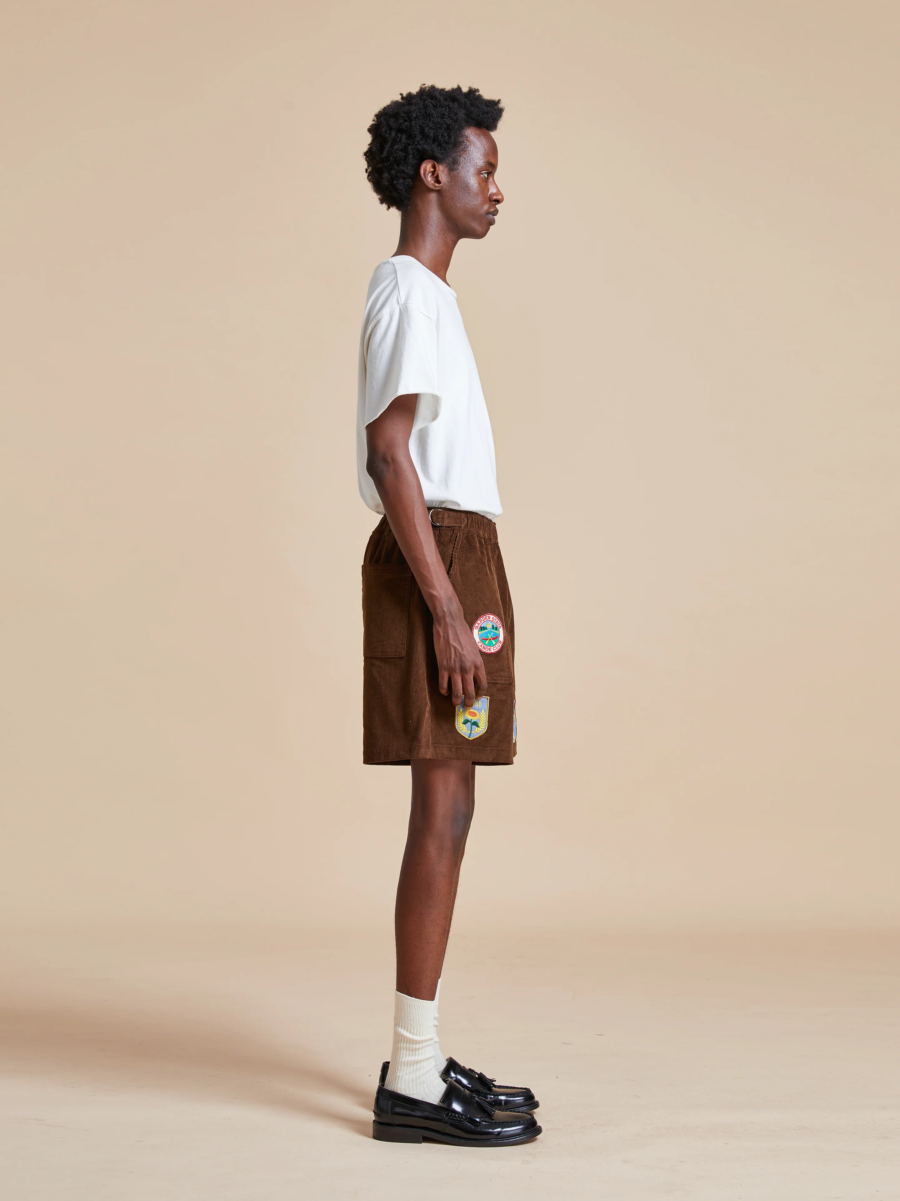 Canoe Multi Patch Corduroy Shorts - Image 3