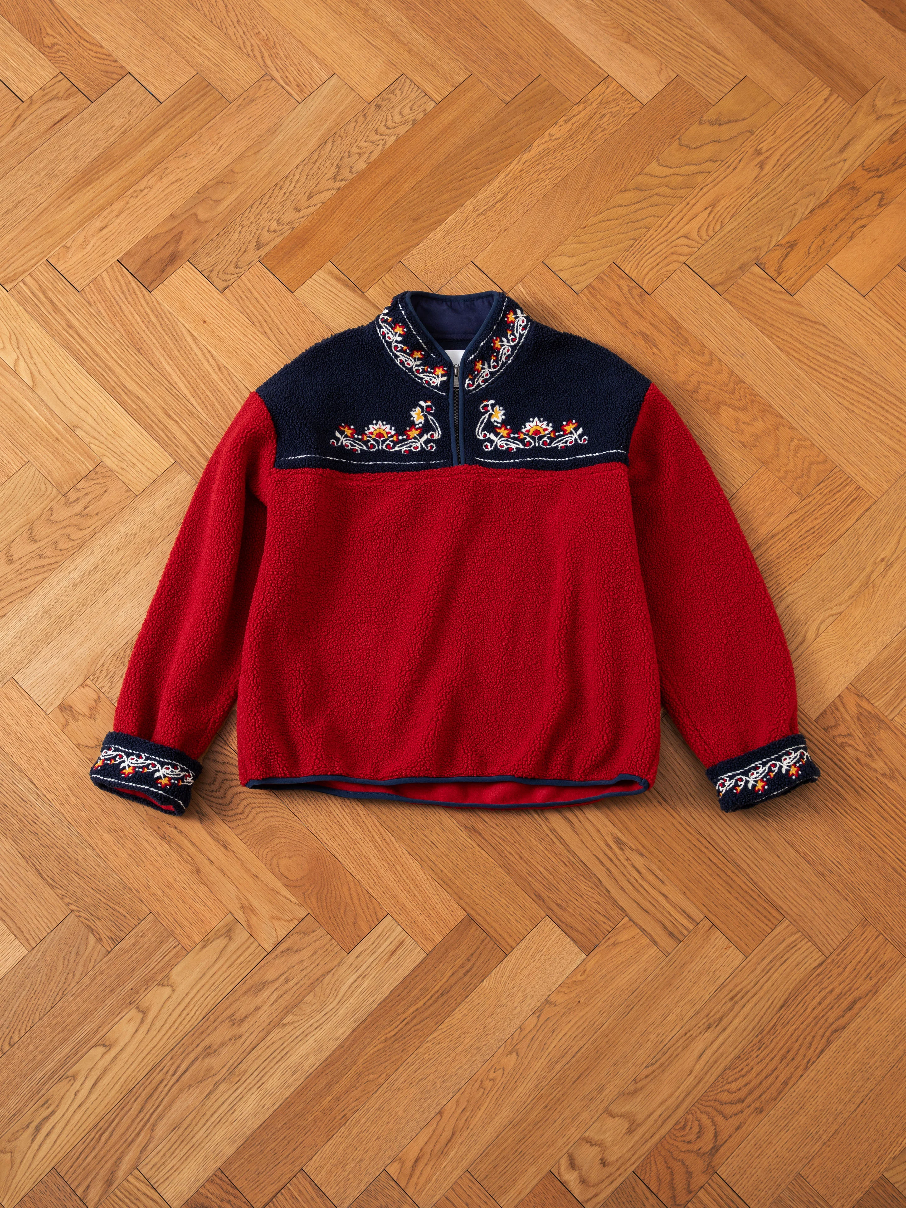 Pahari Floral Embroidered Sherpa Pullover - Image 7