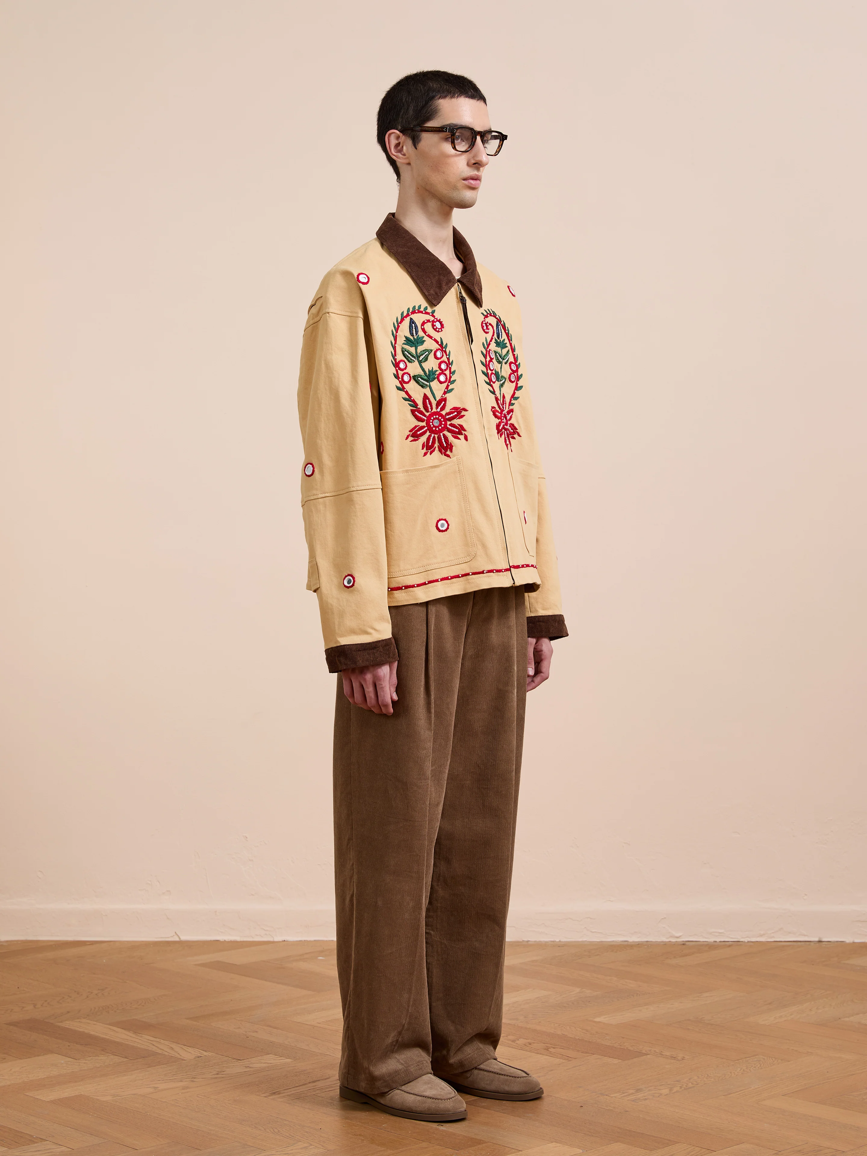 Paisley Motif Hand Embroidered Work Jacket - Image 12