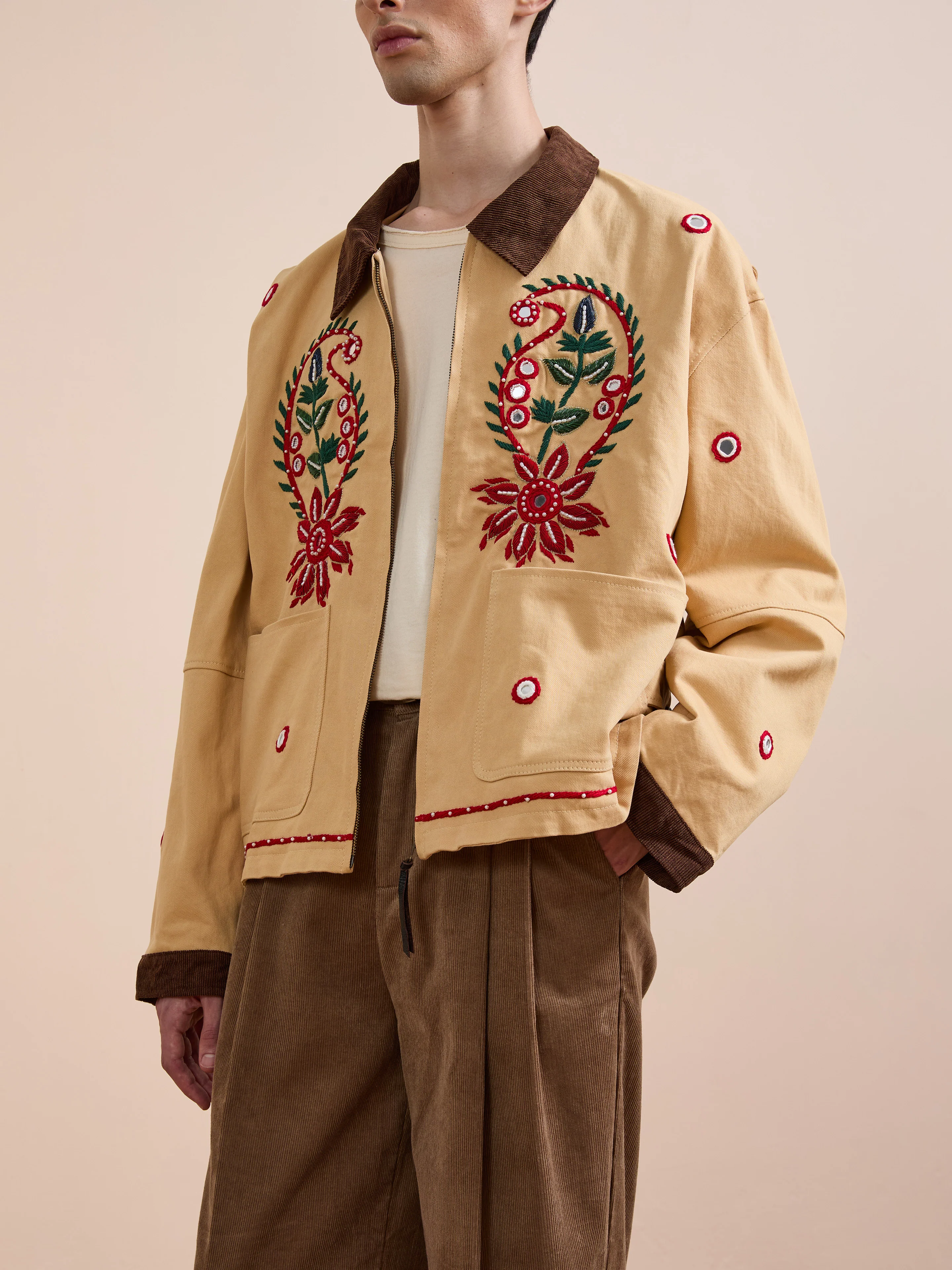 Paisley Motif Hand Embroidered Work Jacket - Image 15